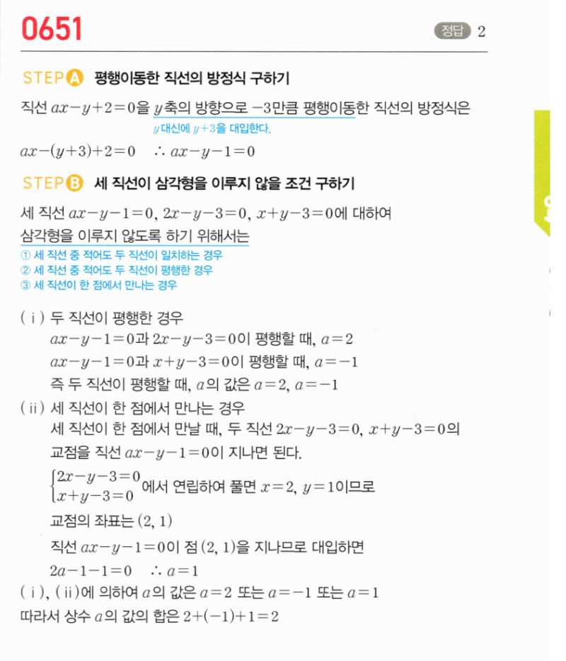 마플시너지 공통수학2 651번 해설 이미지 1