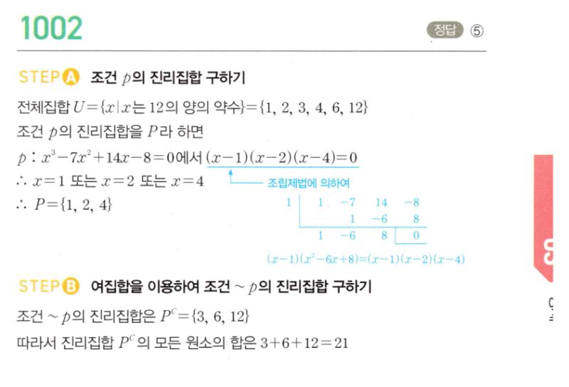 마플시너지 공통수학2 1002번 해설 이미지 1
