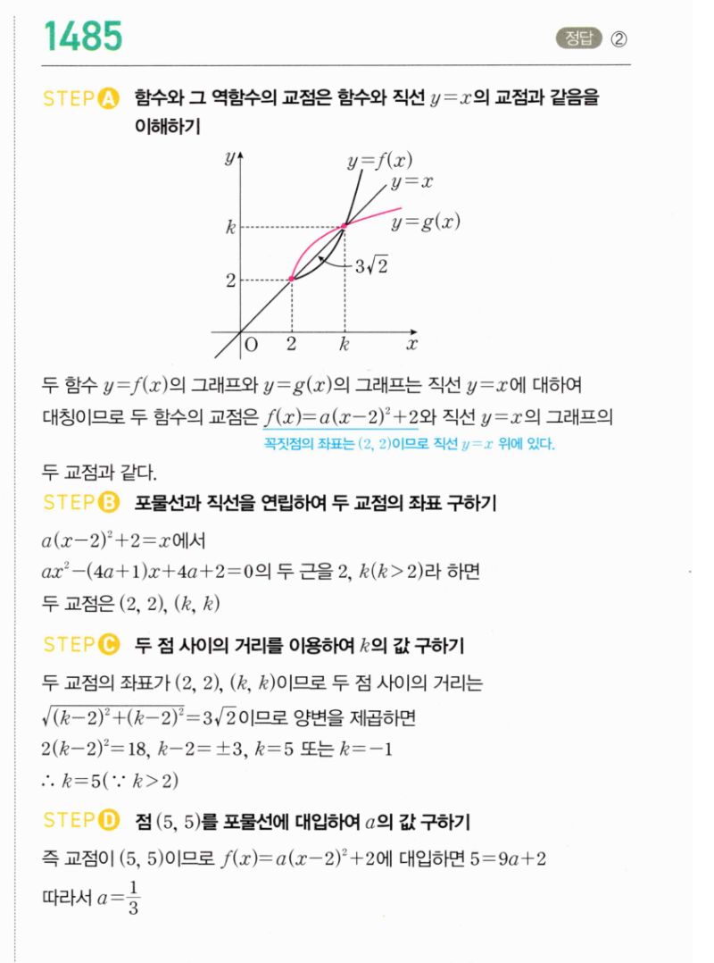 마플시너지 공통수학2 1485번 해설 이미지 1