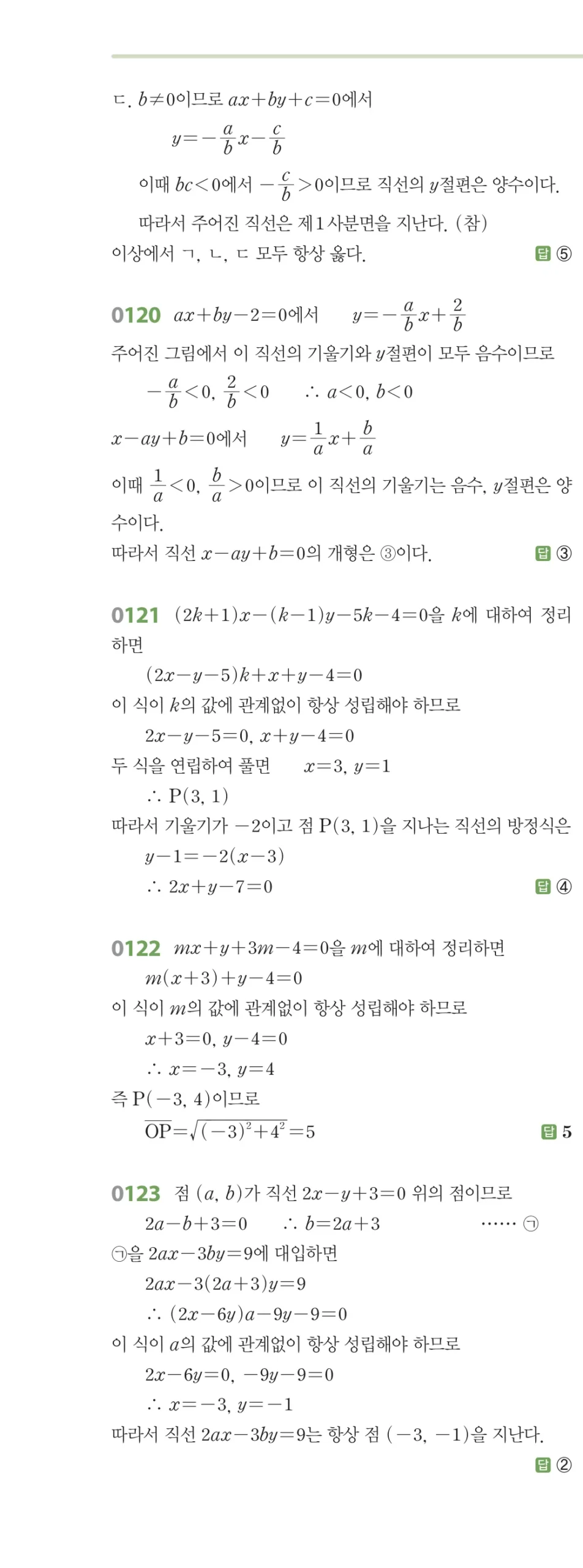 RPM 공통수학2 답지 02 직선의 방정식 해설 15쪽