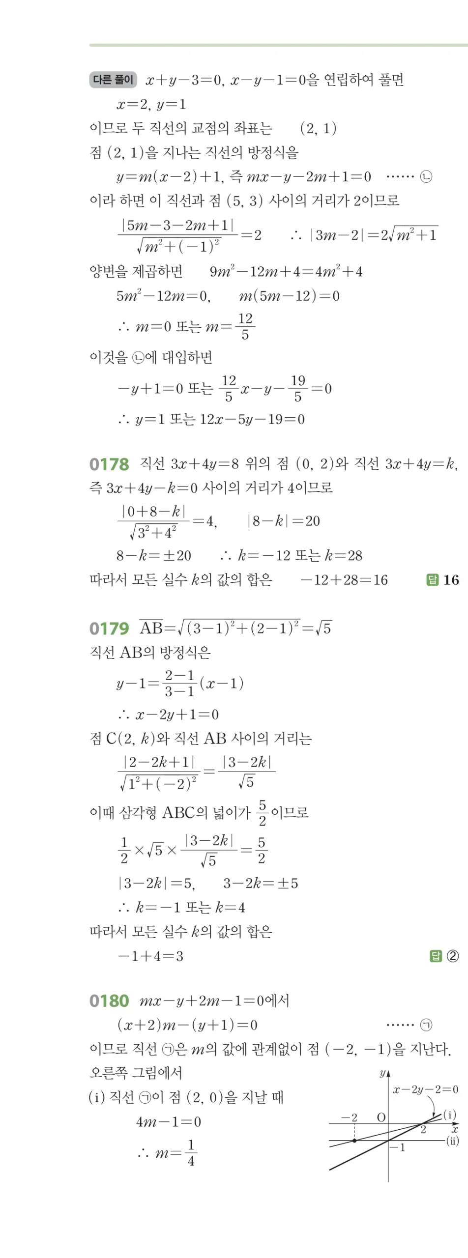RPM 공통수학2 답지 02 직선의 방정식 해설 23쪽