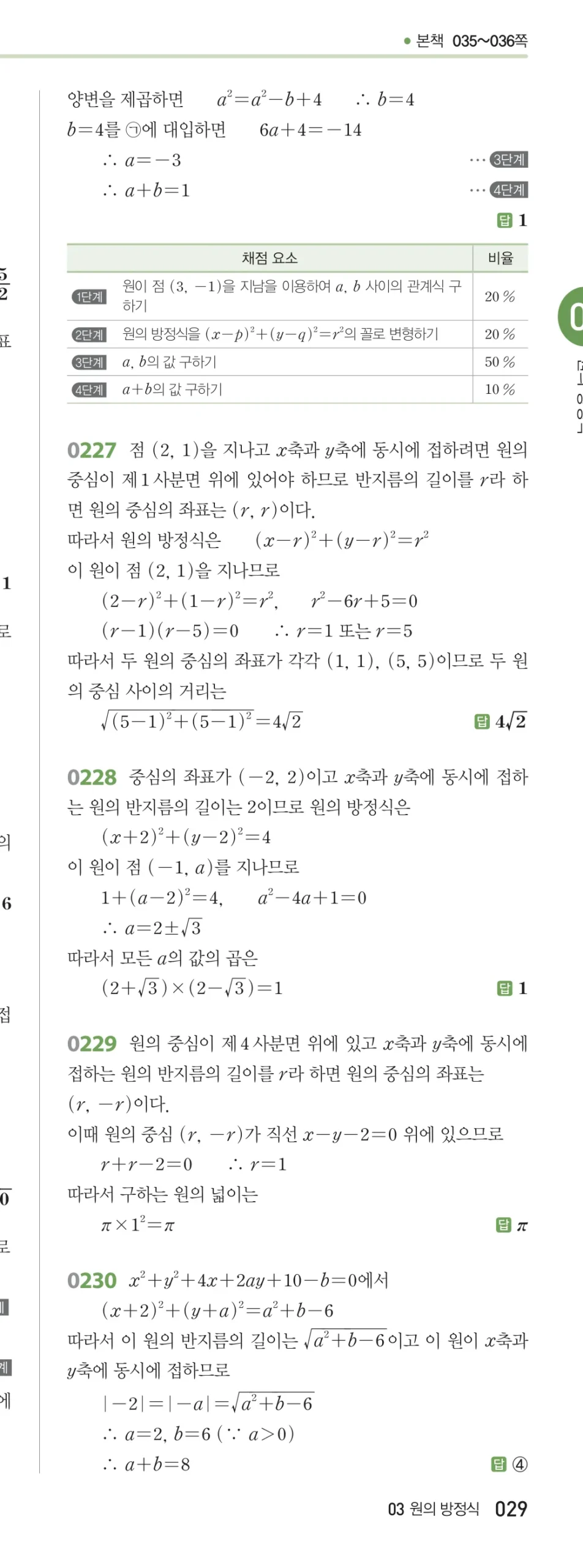 RPM 공통수학2 답지 03 원의 방정식 해설 29쪽