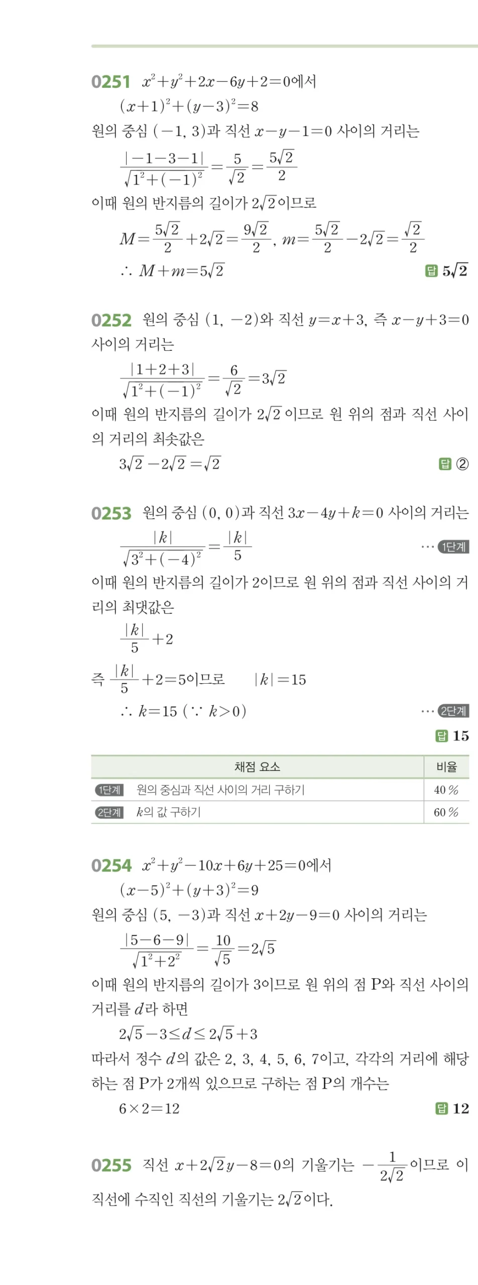 RPM 공통수학2 답지 03 원의 방정식 해설 33쪽