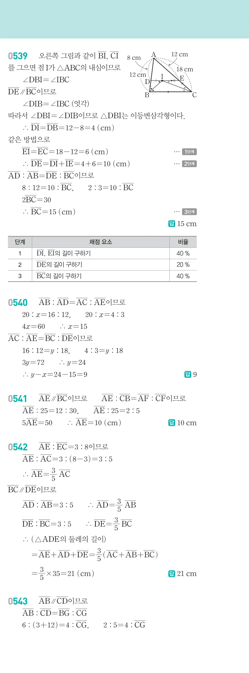 알피엠 중2-2 답지 06 도형의 닮음 해설 48쪽 우단