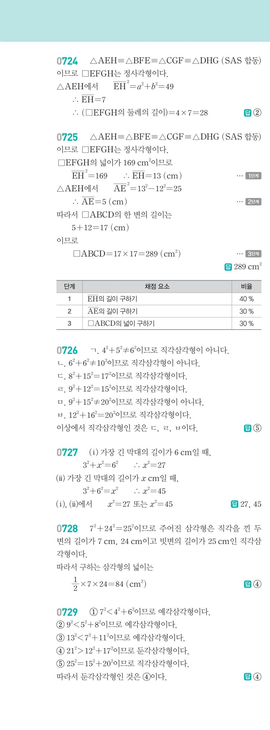알피엠 중2-2 답지 08 닮음의 활용 해설 67쪽 왼쪽
