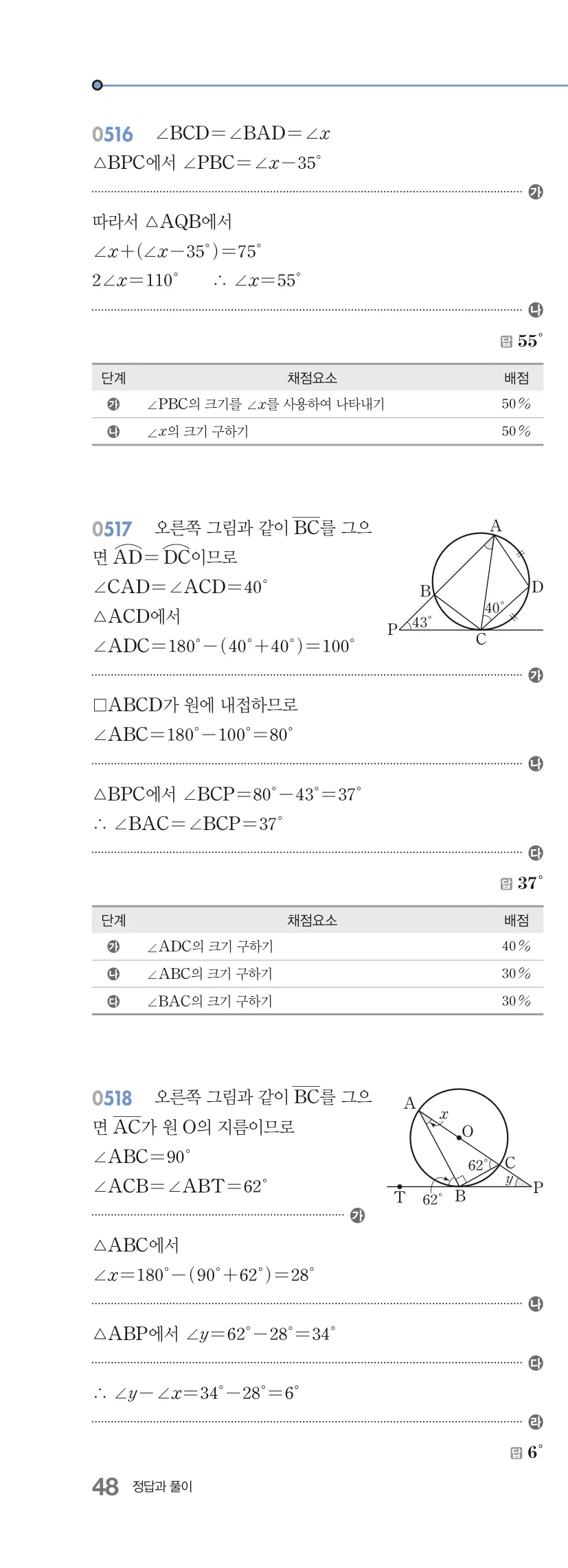알피엠 중3-2 답지 04 원주각 해설 48쪽