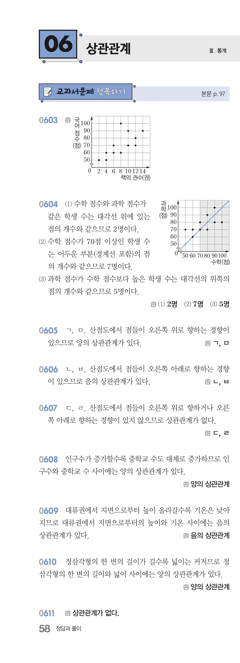 알피엠 중3-2 답지 06 상관관계 해설 58쪽