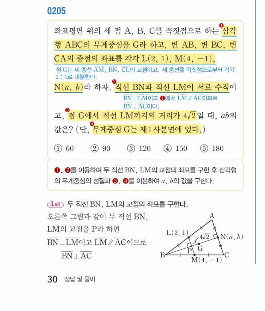 쎈공통수학2 0205번 해설
