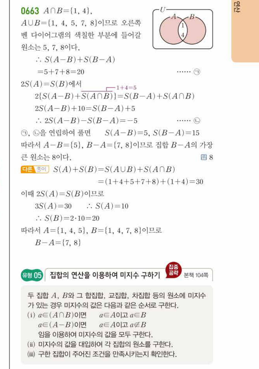 쎈공통수학2 0663번 해설