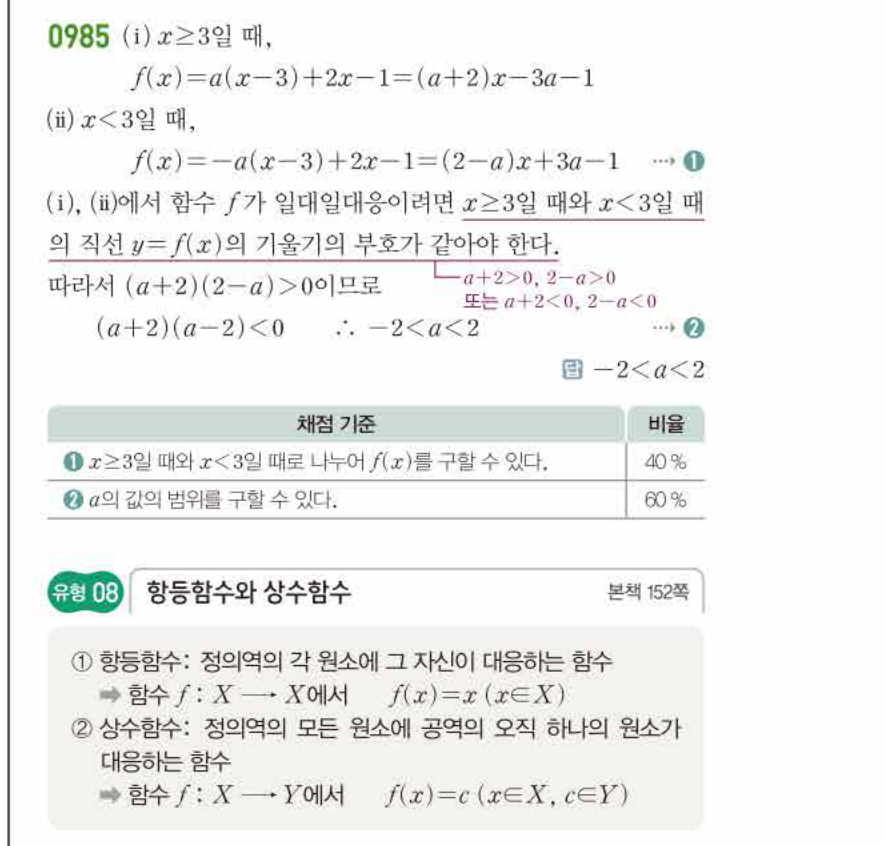 쎈공통수학2 0985번 해설