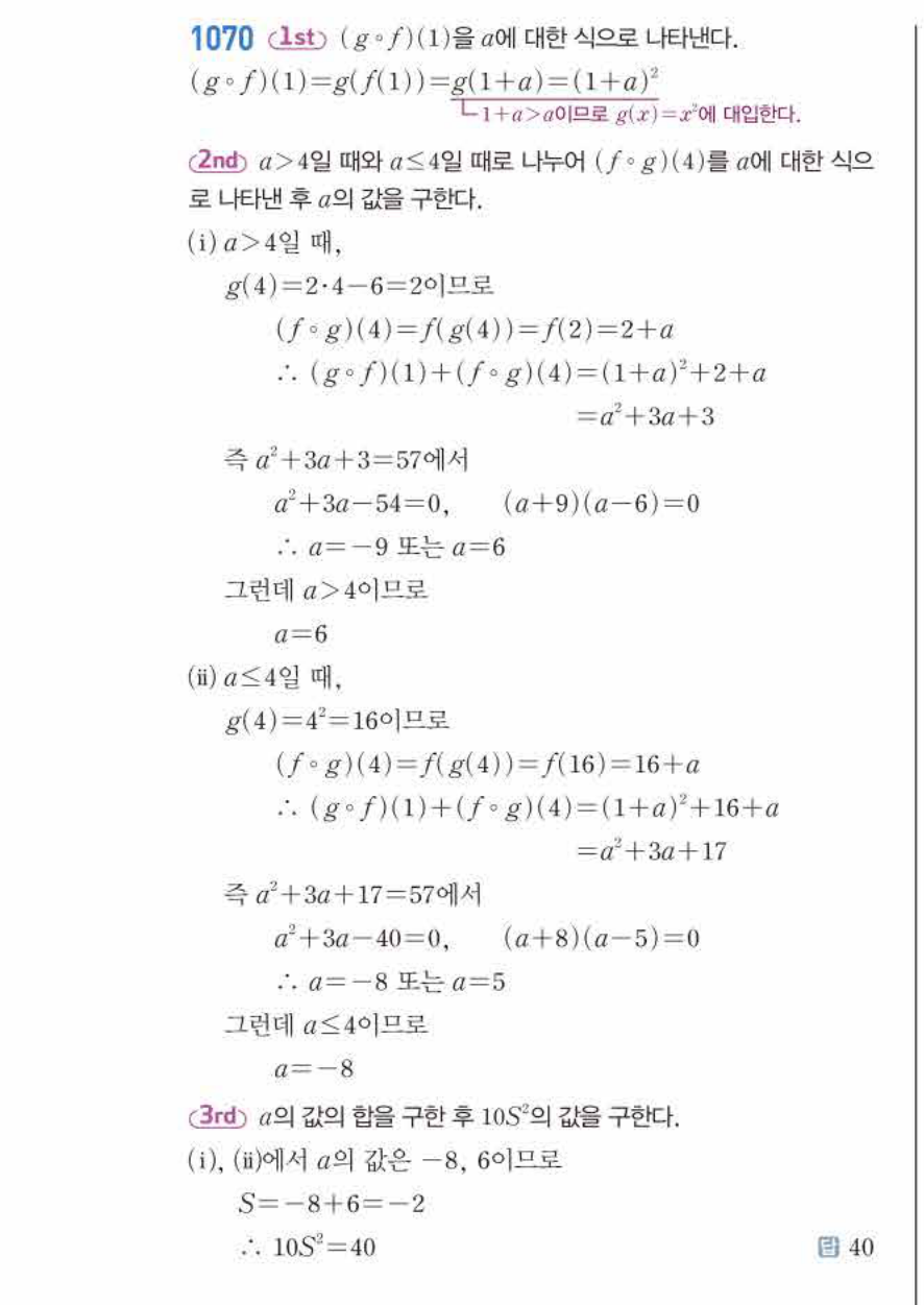 쎈공통수학2 1070번 해설