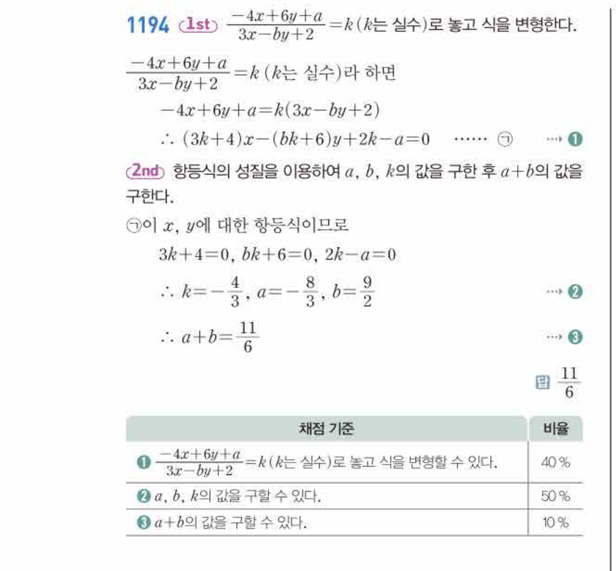 쎈공통수학2 1194번 해설