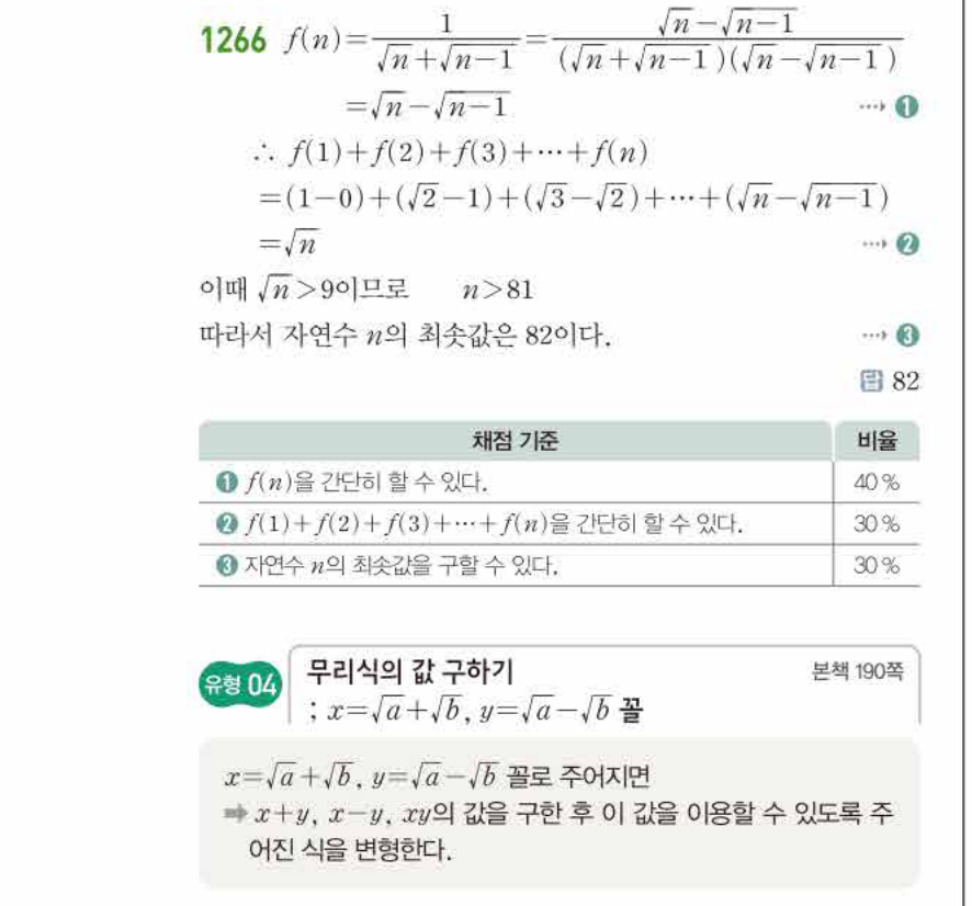 쎈공통수학2 1266번 해설
