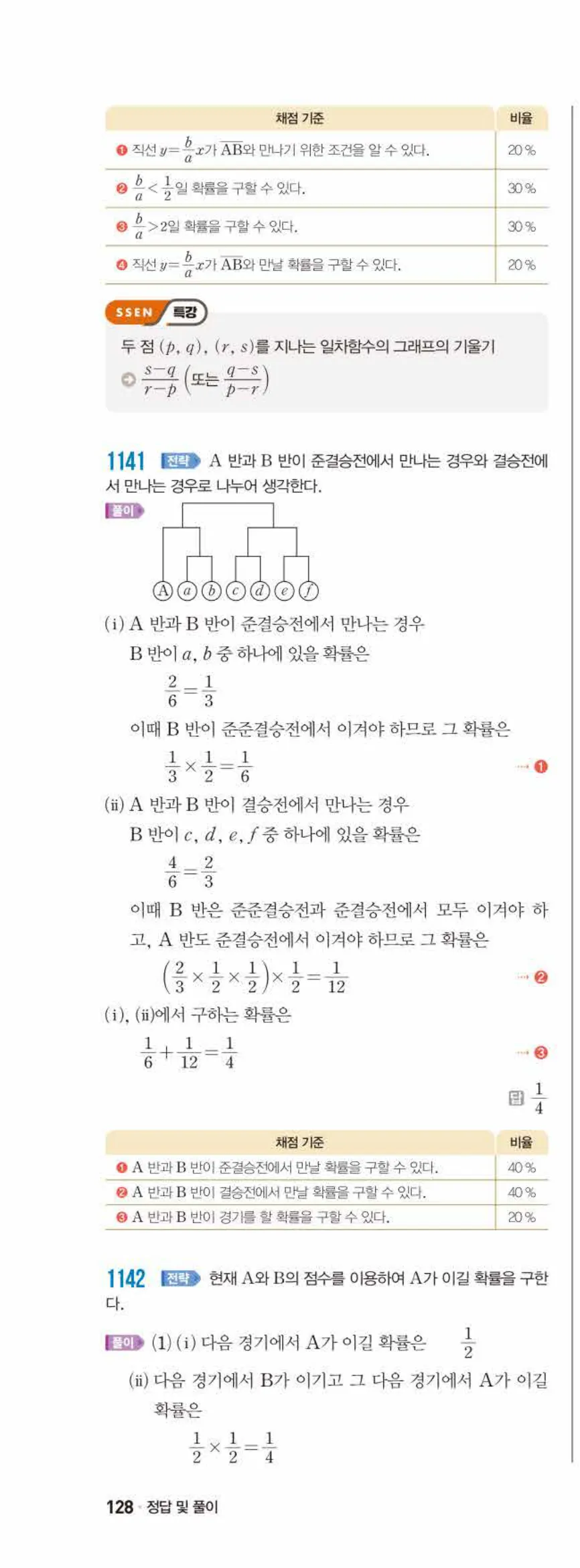 쎈수학 중2-2 11 확률 답지 해설 (27)