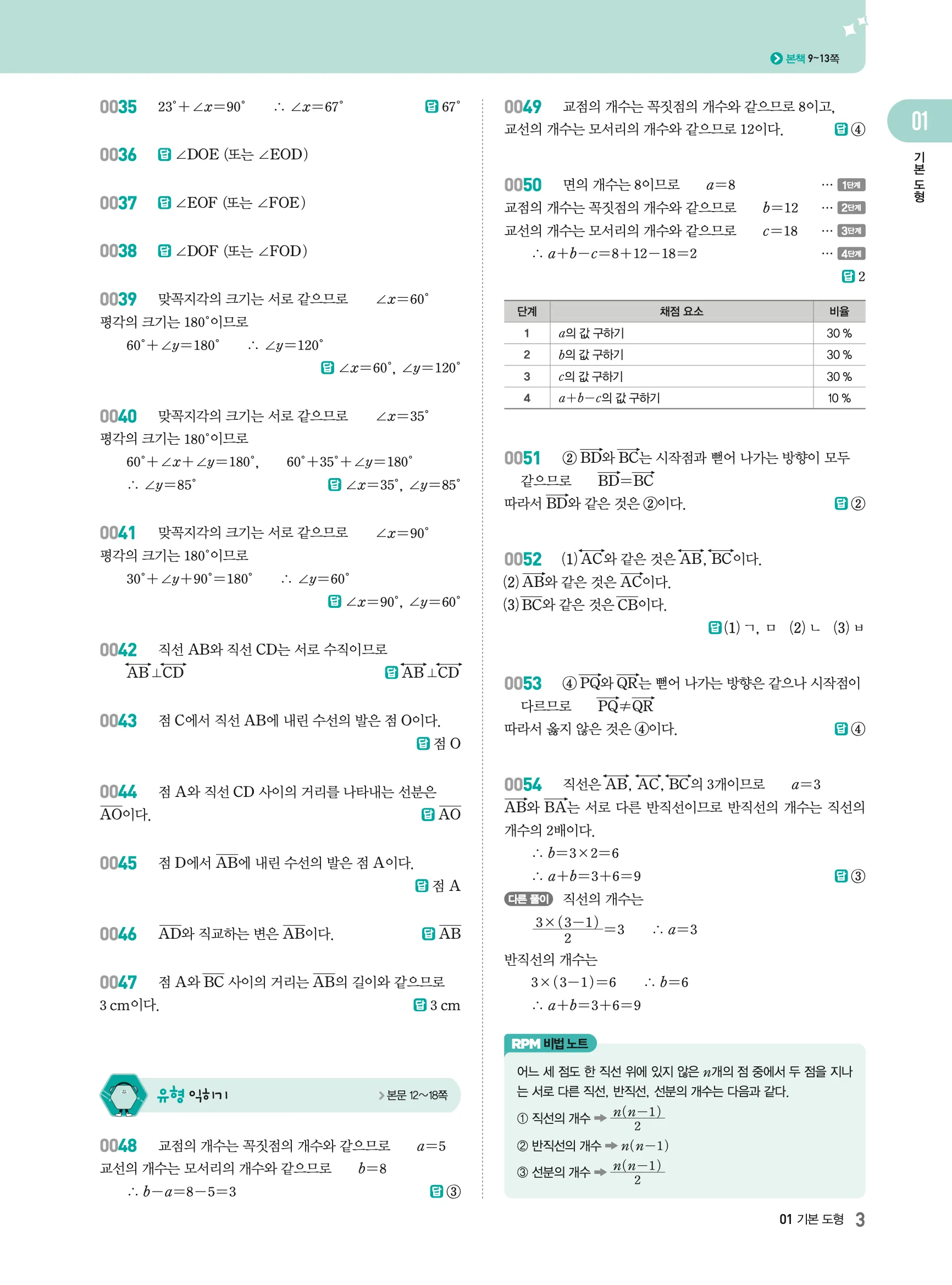 2026최신판 22개정 알피엠 중등 1-2 01 기본 도형 해설 2