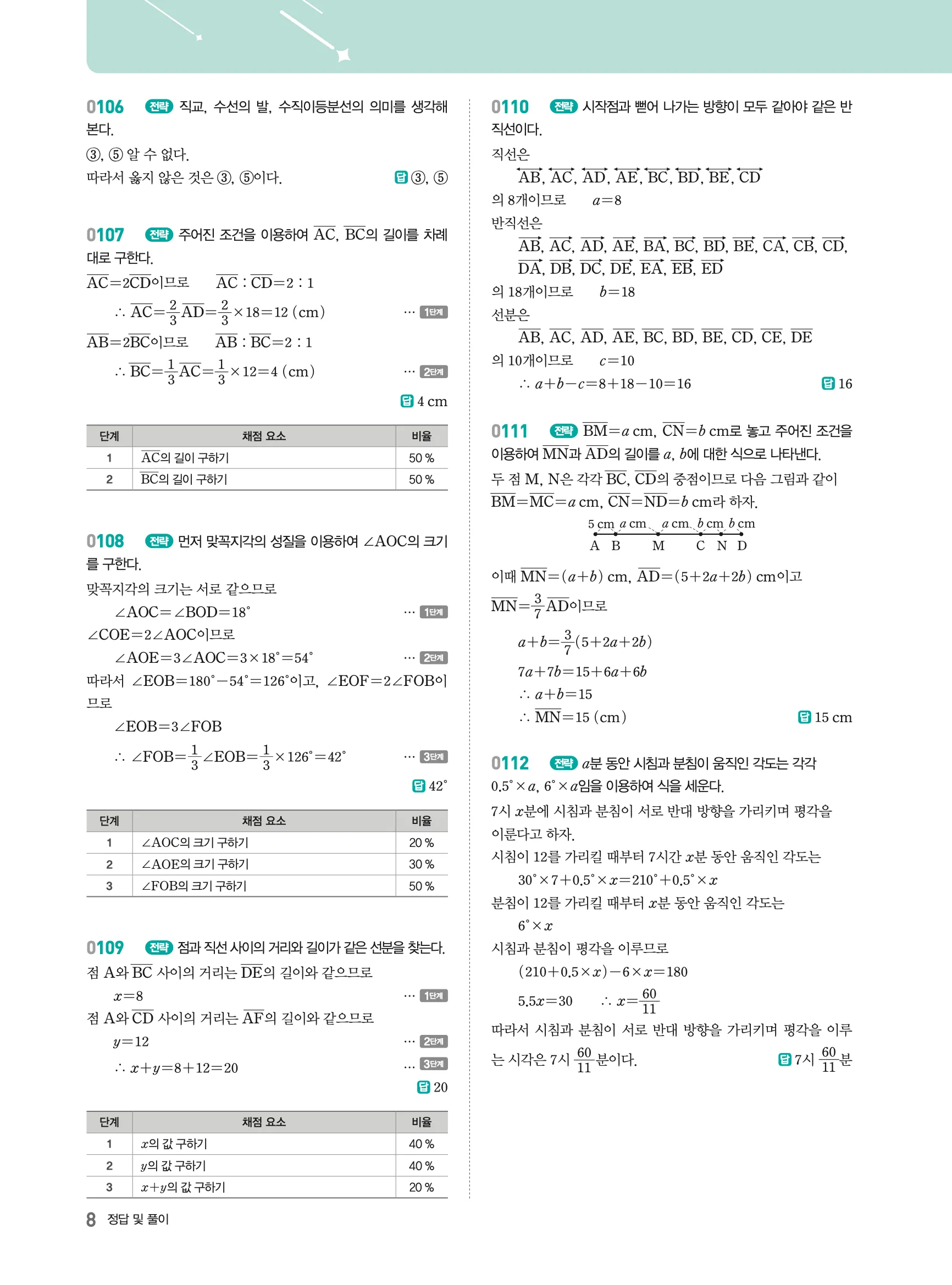 2026최신판 22개정 알피엠 중등 1-2 01 기본 도형 해설 7
