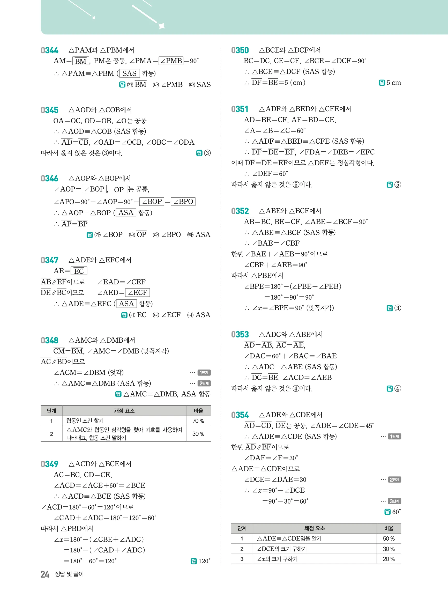 2026최신판 22개정 알피엠 중등 1-2 03 작도와 합동 해설 5