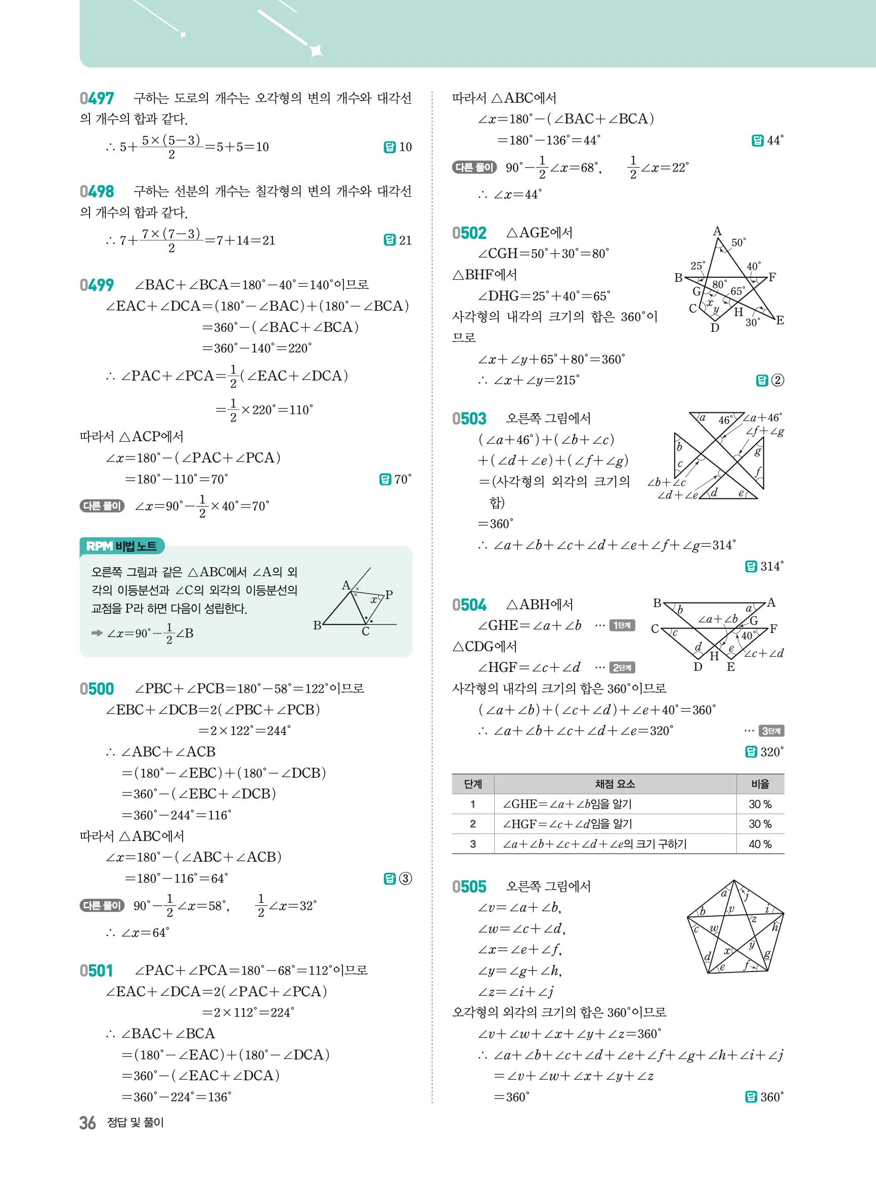 2026최신판 22개정 알피엠 중등 1-2 04 다각형 해설 9