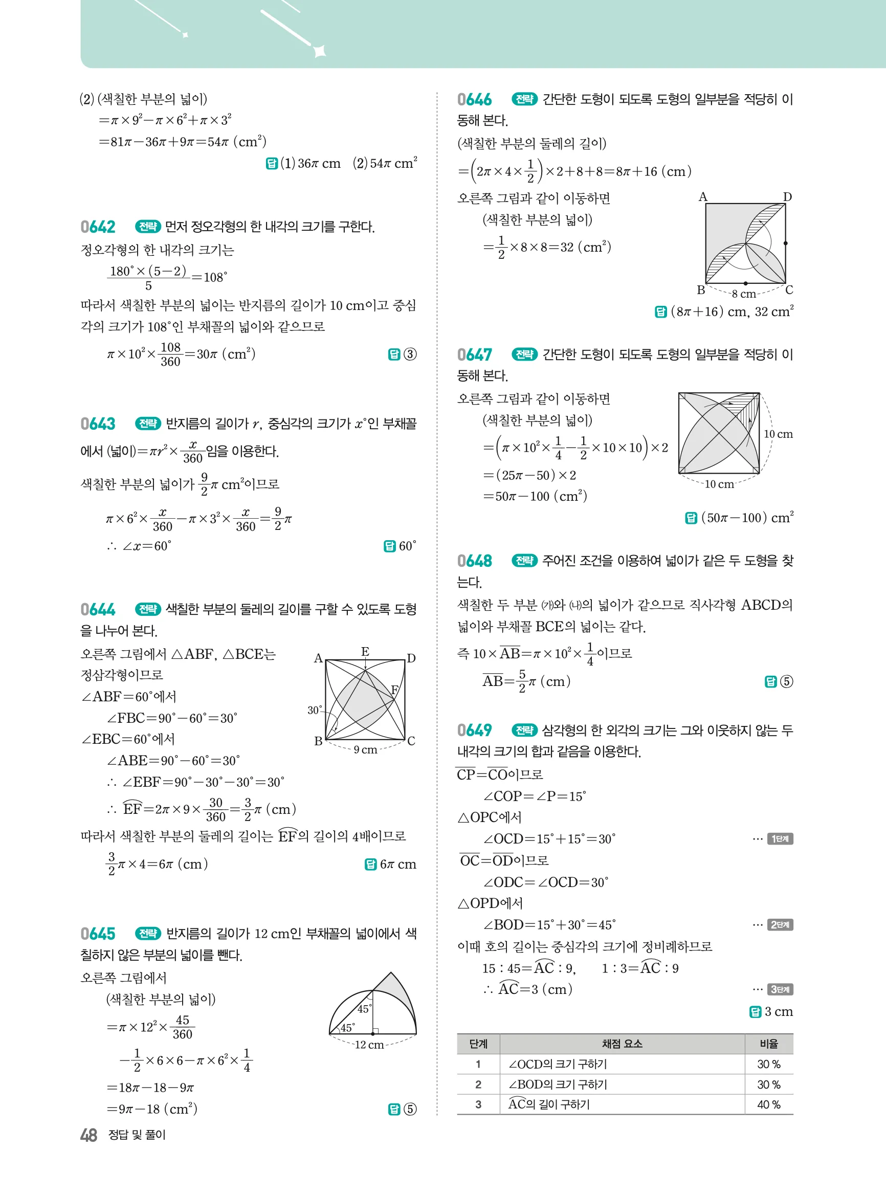 2026최신판 22개정 알피엠 중등 1-2 05 원과 부채꼴 해설 9