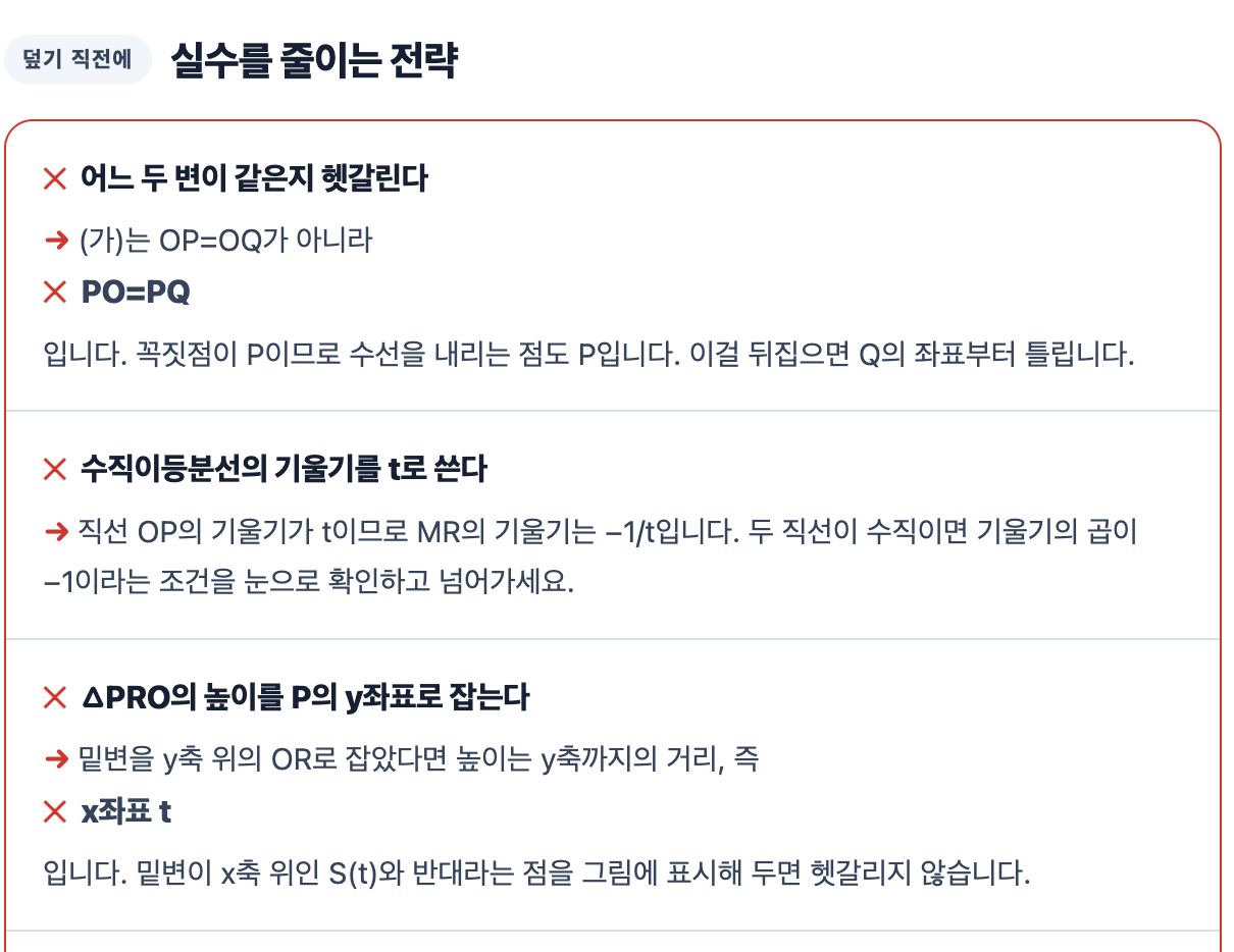 쎈 미적분1 실수를 줄이는 전략 예시