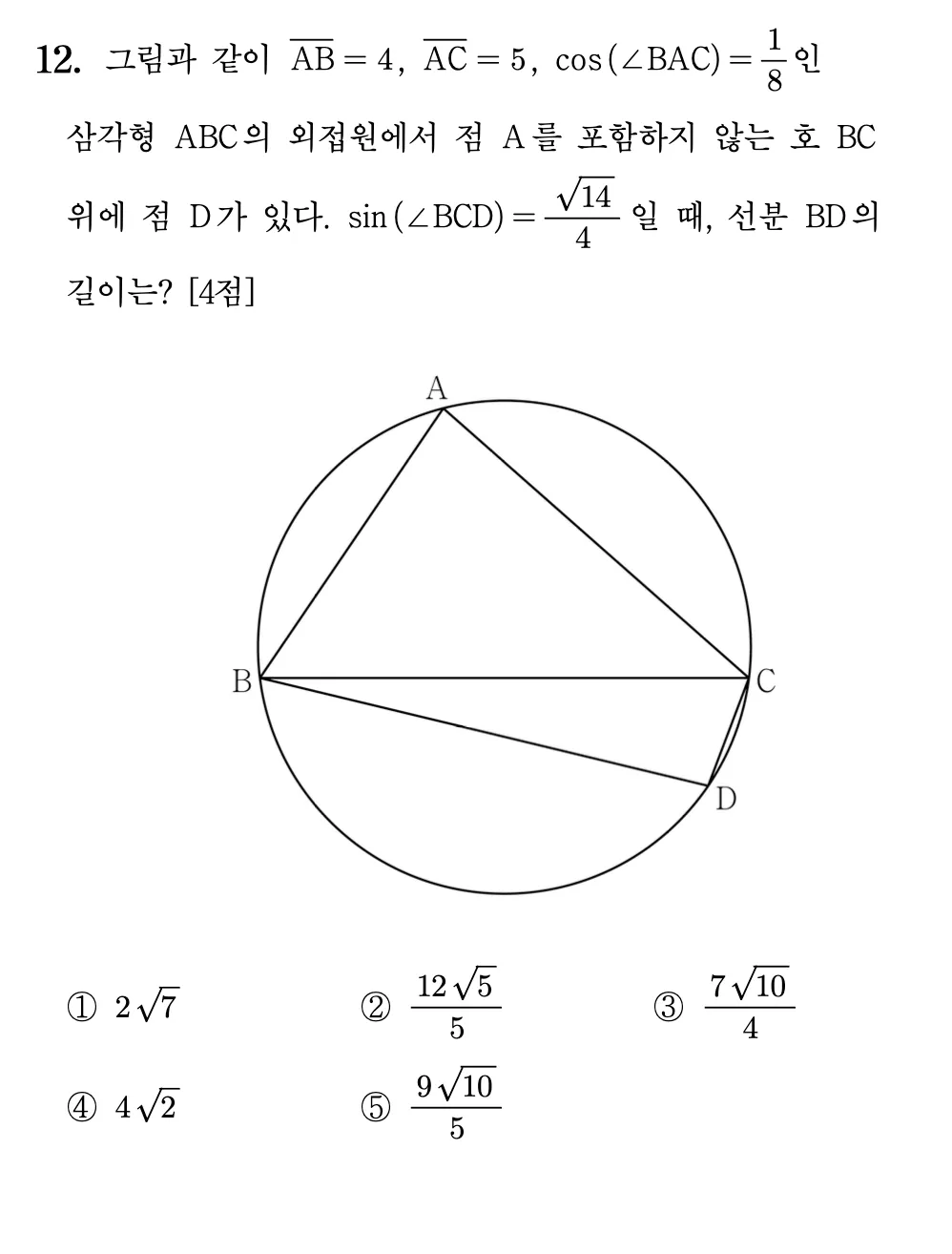 2026학년도 9월 고3 모의평가 12번 문제