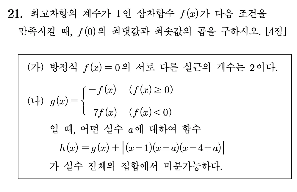 2026학년도 9월 고3 모의평가 21번 문제