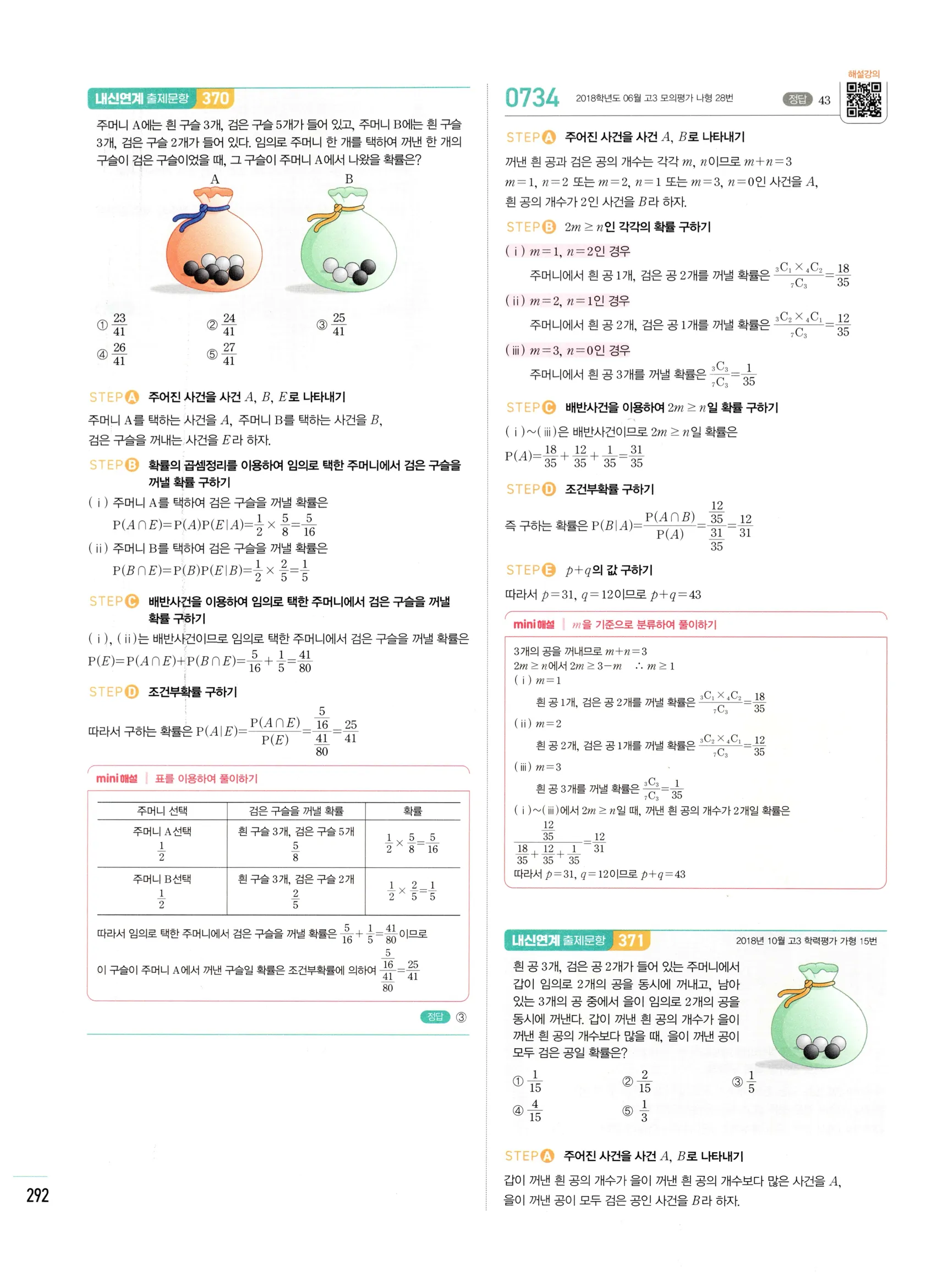 2026 마플시너지 확률과통계 03 조건부확률 답지 42쪽
