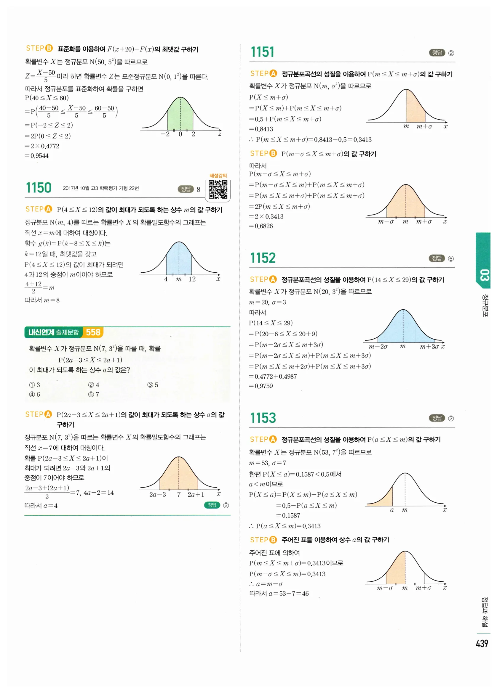 2026 마플시너지 확률과통계 03 정규분포 답지 14쪽