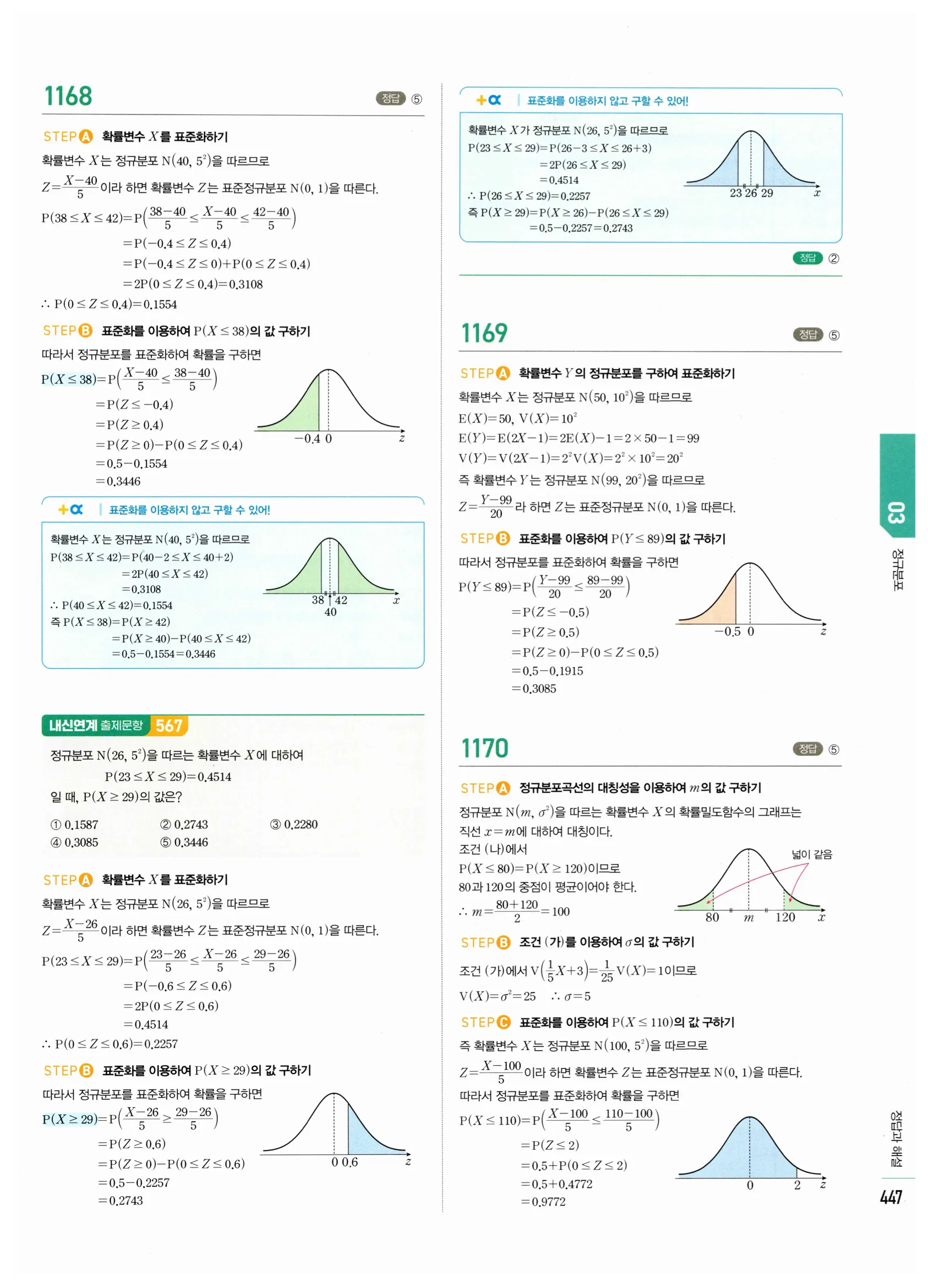 2026 마플시너지 확률과통계 03 정규분포 답지 22쪽