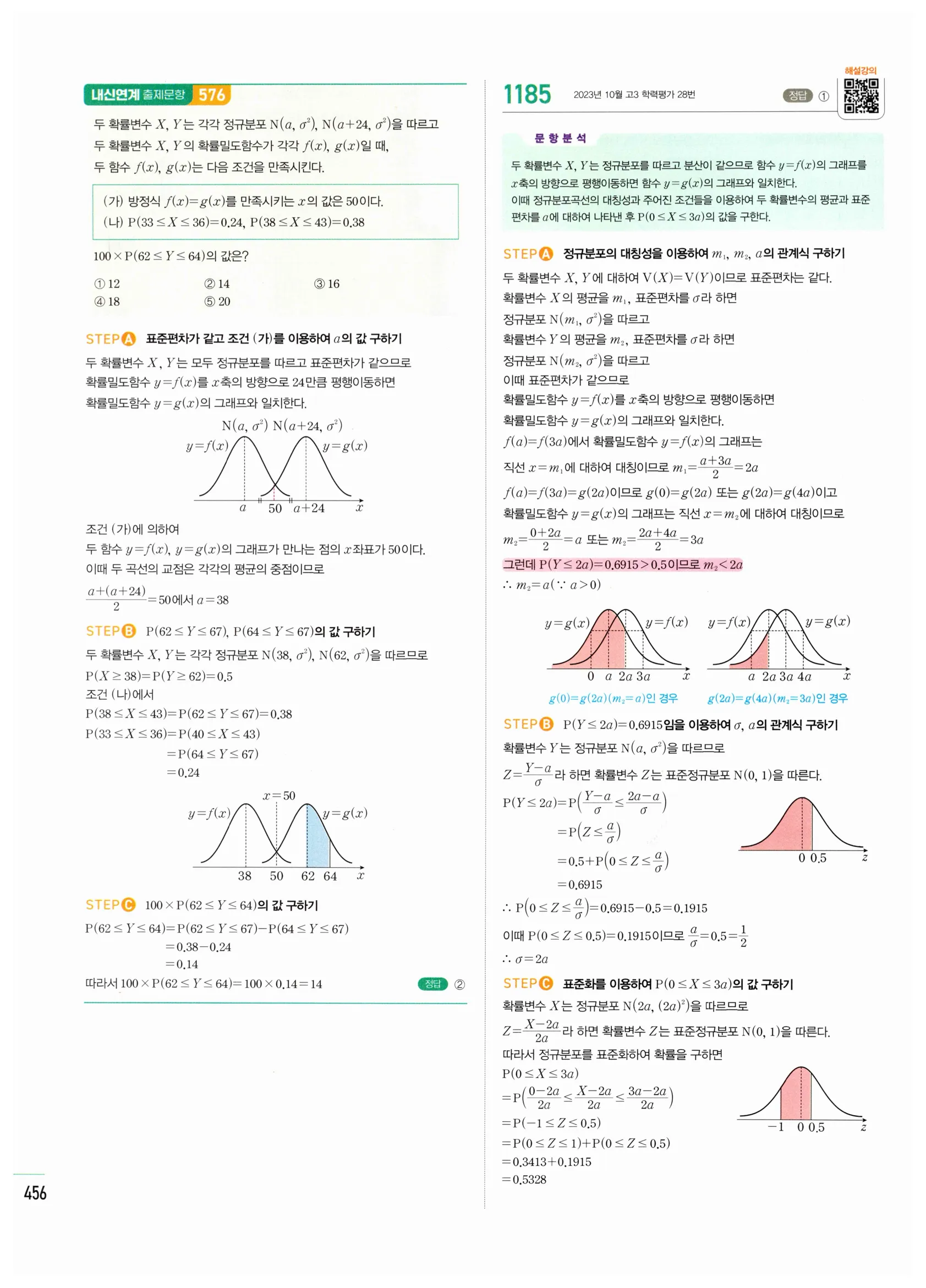 2026 마플시너지 확률과통계 03 정규분포 답지 31쪽