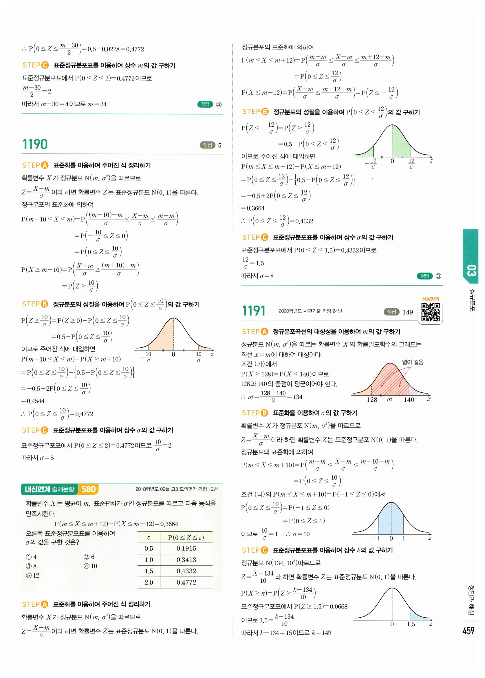 2026 마플시너지 확률과통계 03 정규분포 답지 34쪽