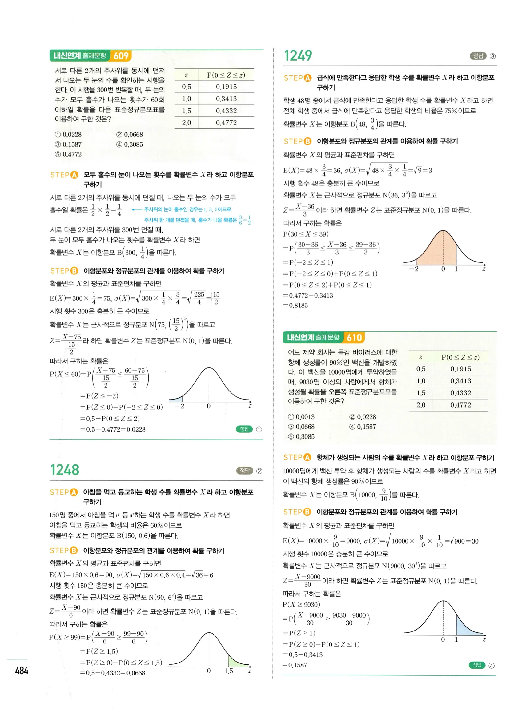 2026 마플시너지 확률과통계 03 정규분포 답지 59쪽