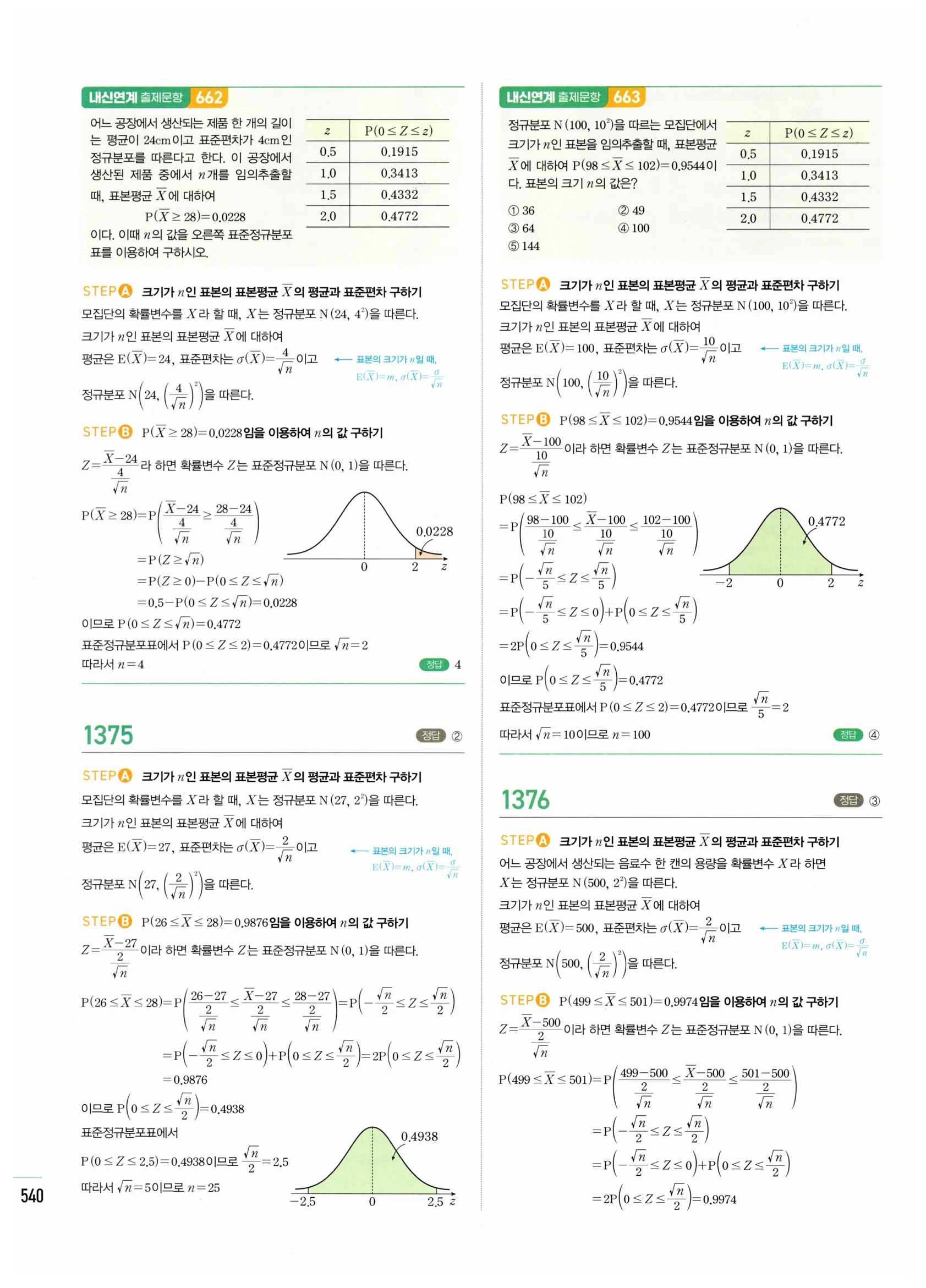 2026 마플시너지 확률과통계 04 모집단과 표본 답지 31쪽