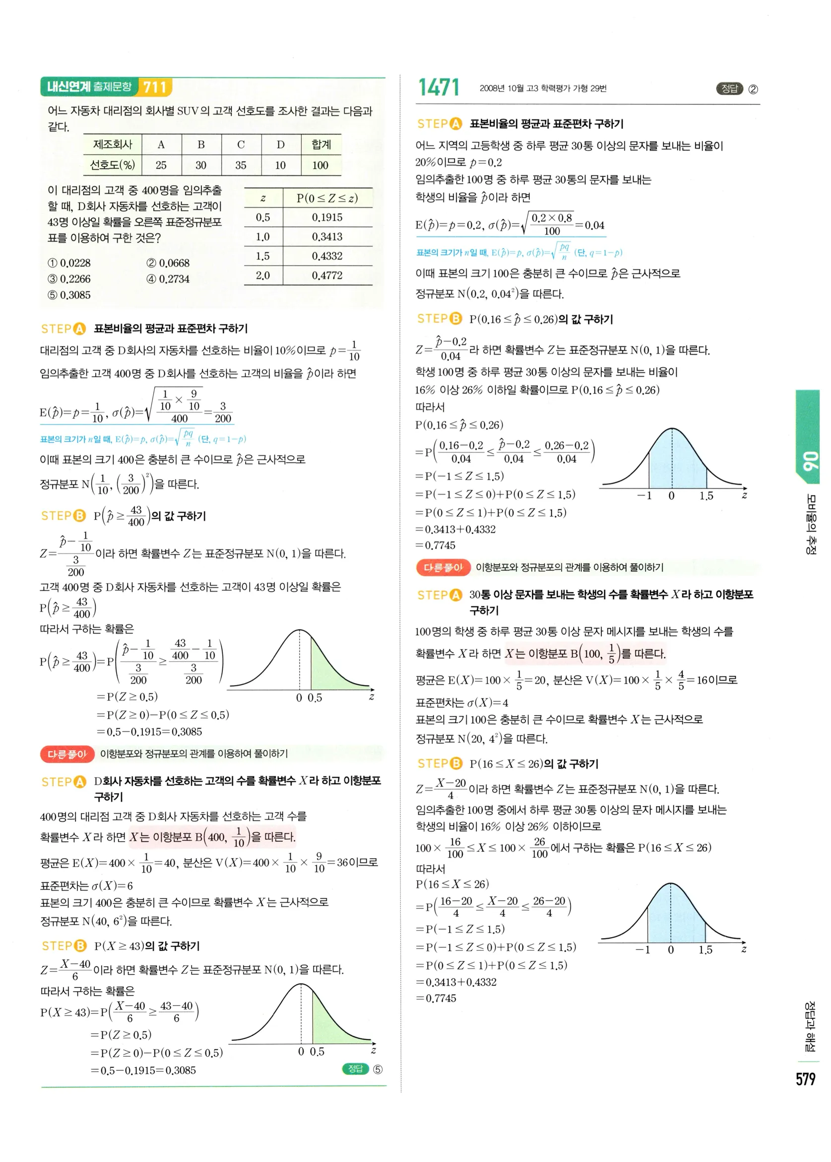 2026 마플시너지 확률과통계 06 모비율의 추정 답지 5쪽