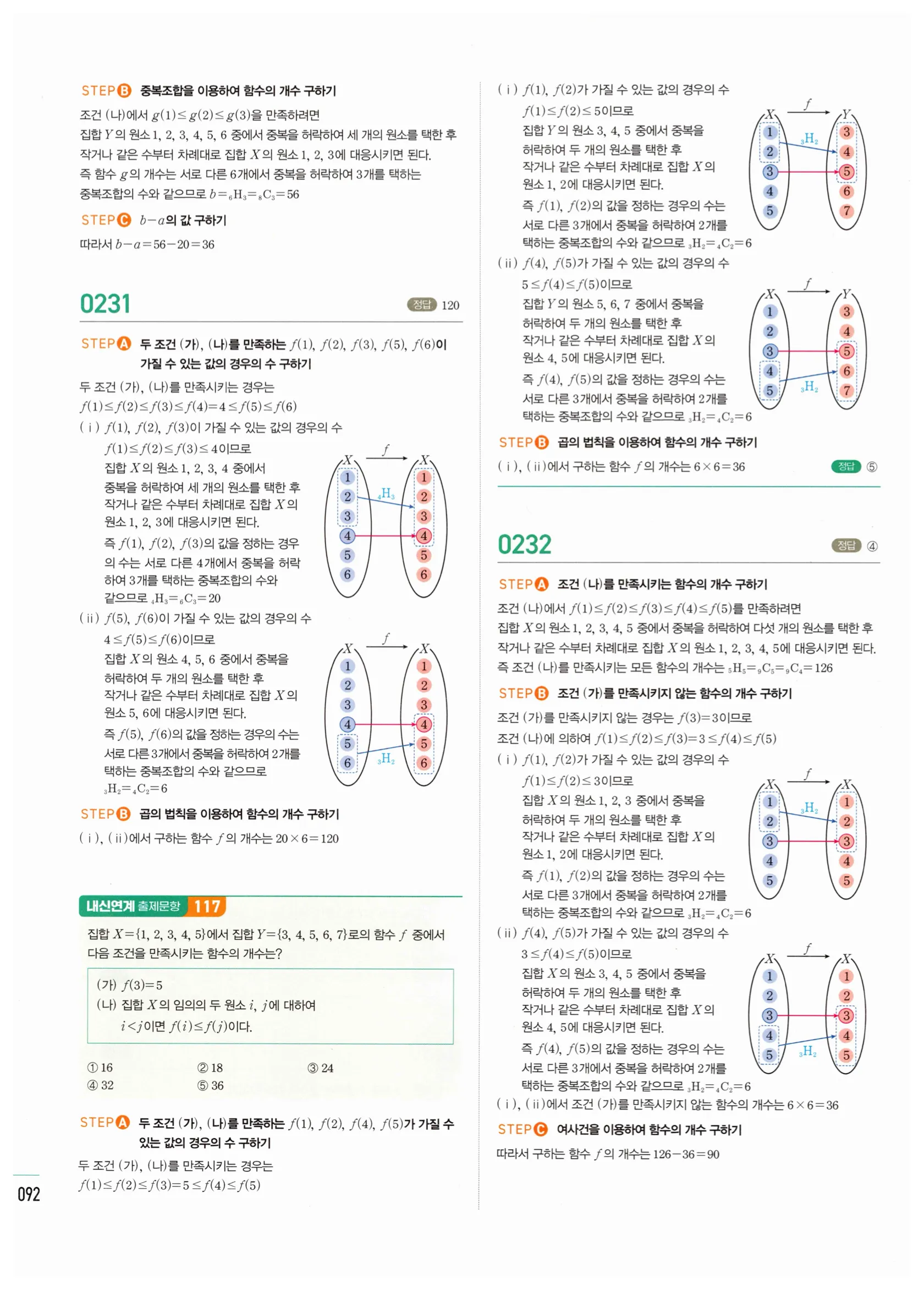 2026 마플시너지 확률과통계 02 중복조합 답지 36쪽