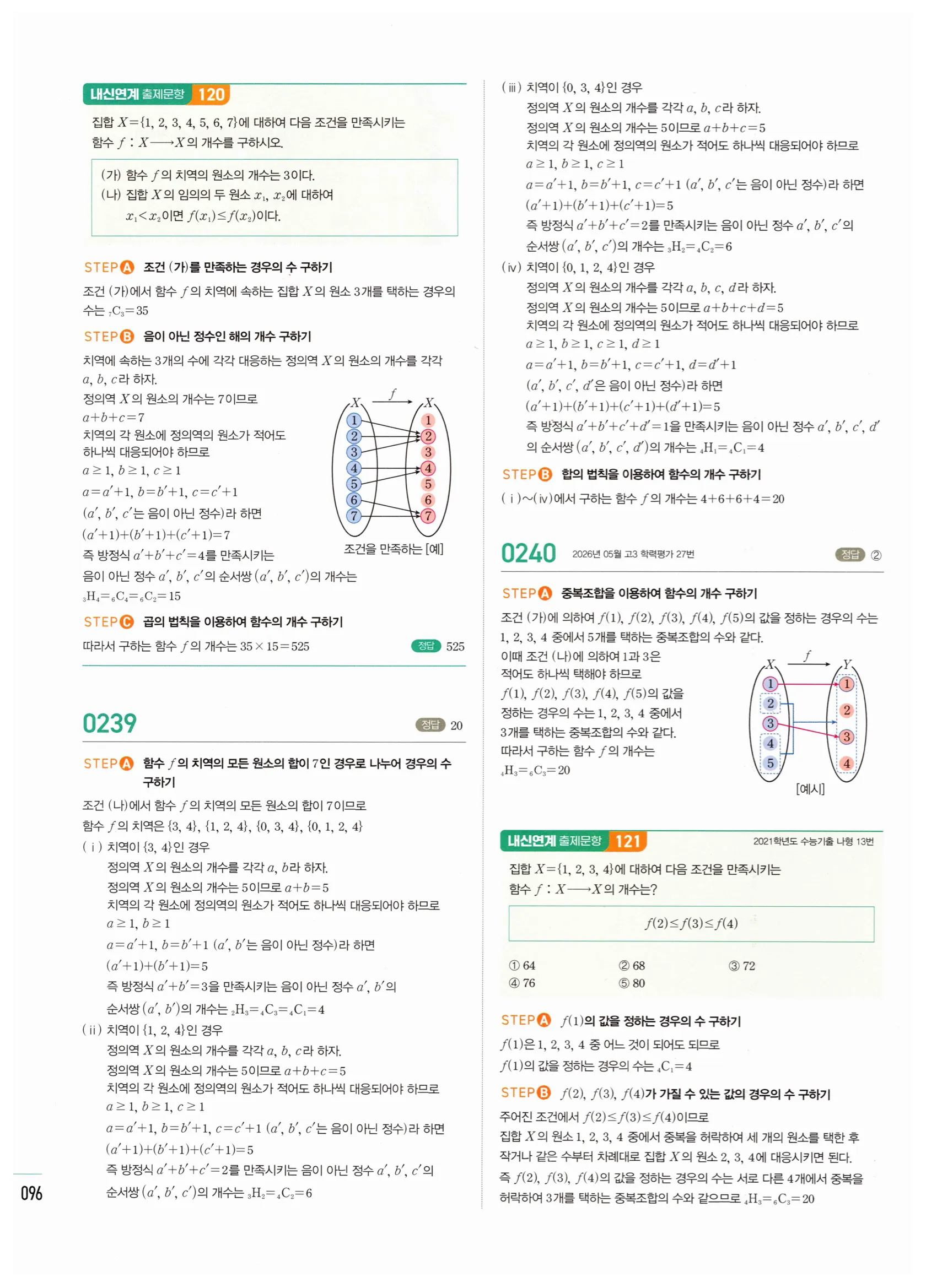2026 마플시너지 확률과통계 02 중복조합 답지 40쪽