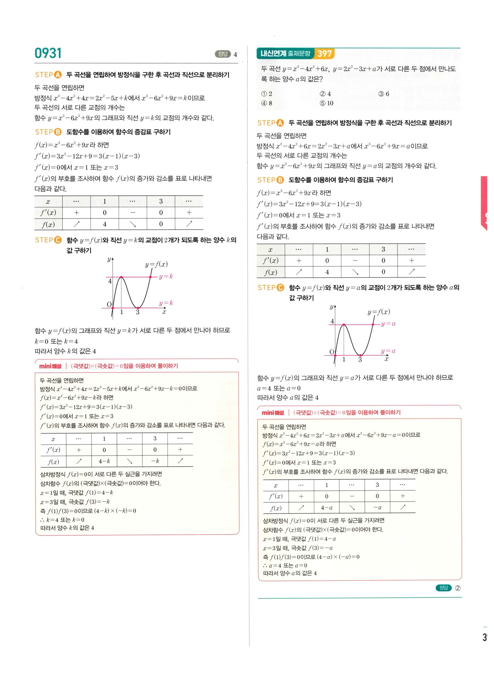 2026 마플시너지 미적분1 Ⅱ-04 방정식과 부등식 답지 해설 393쪽
