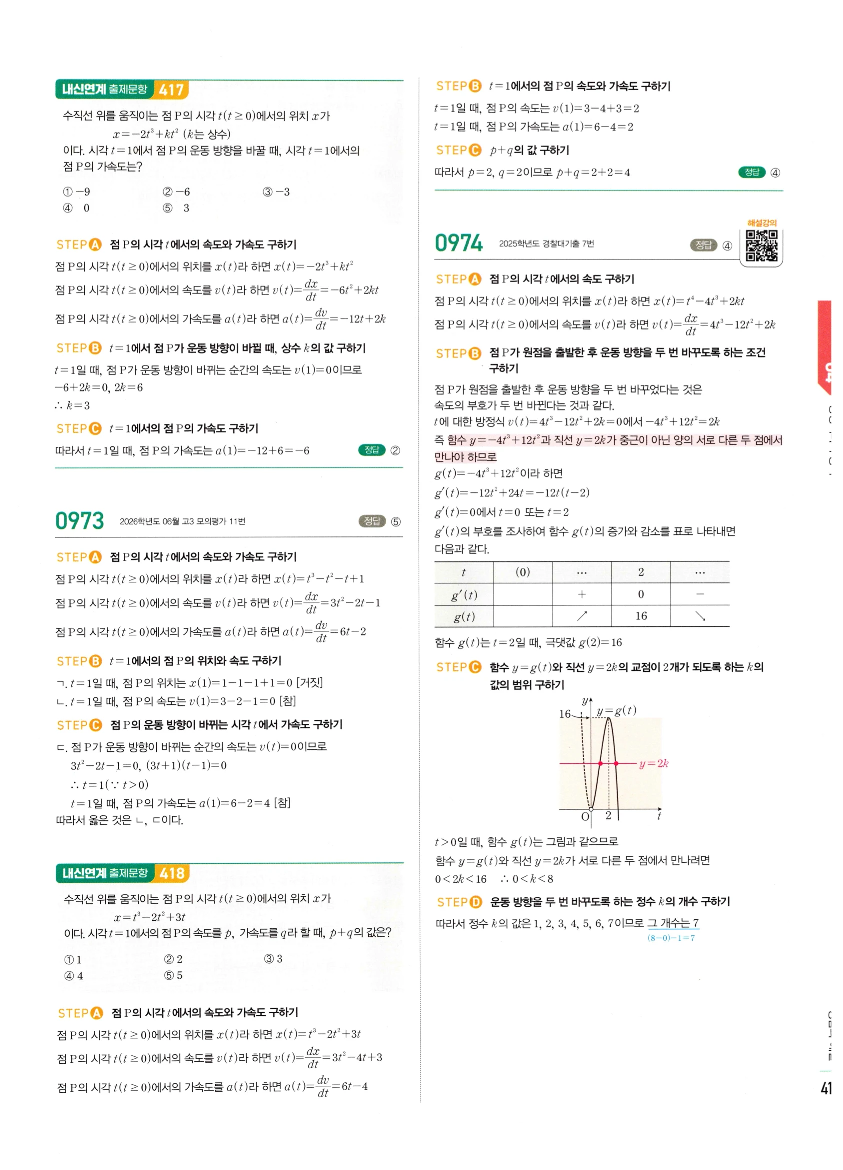 2026 마플시너지 미적분1 Ⅱ-04 방정식과 부등식 답지 해설 411쪽