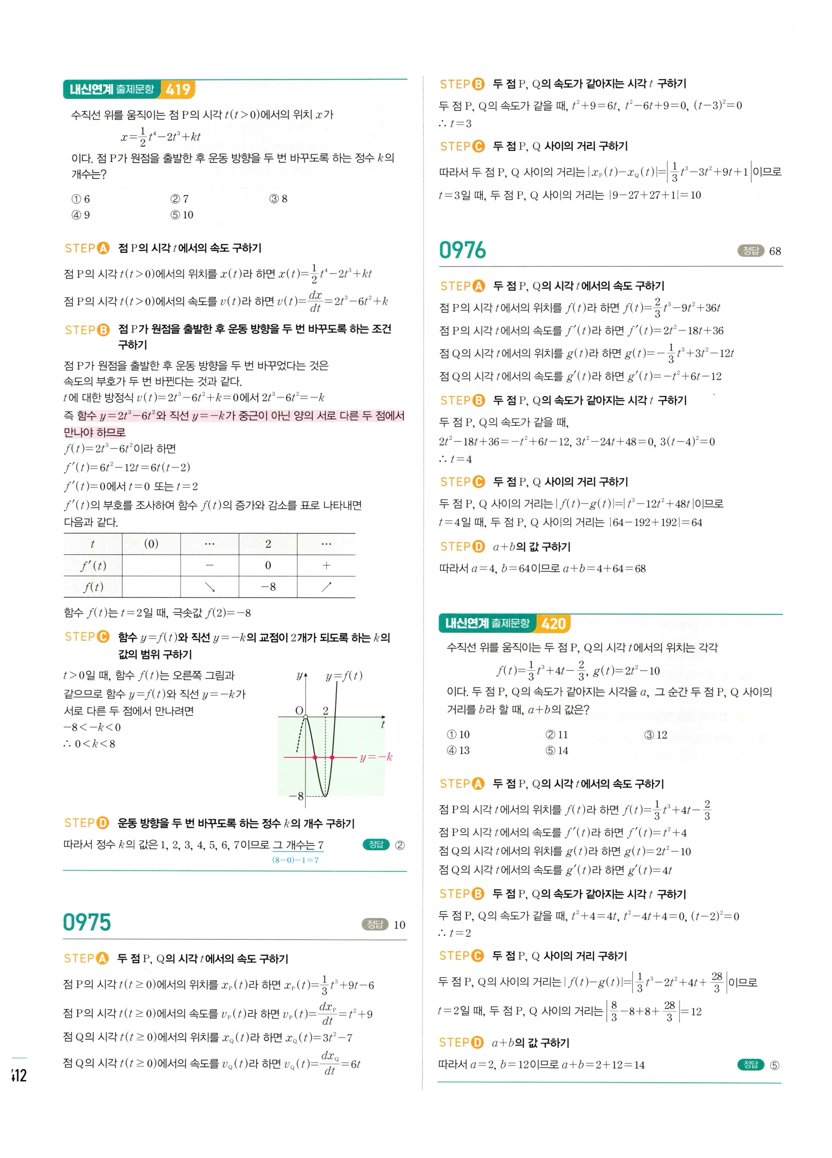 2026 마플시너지 미적분1 Ⅱ-04 방정식과 부등식 답지 해설 412쪽