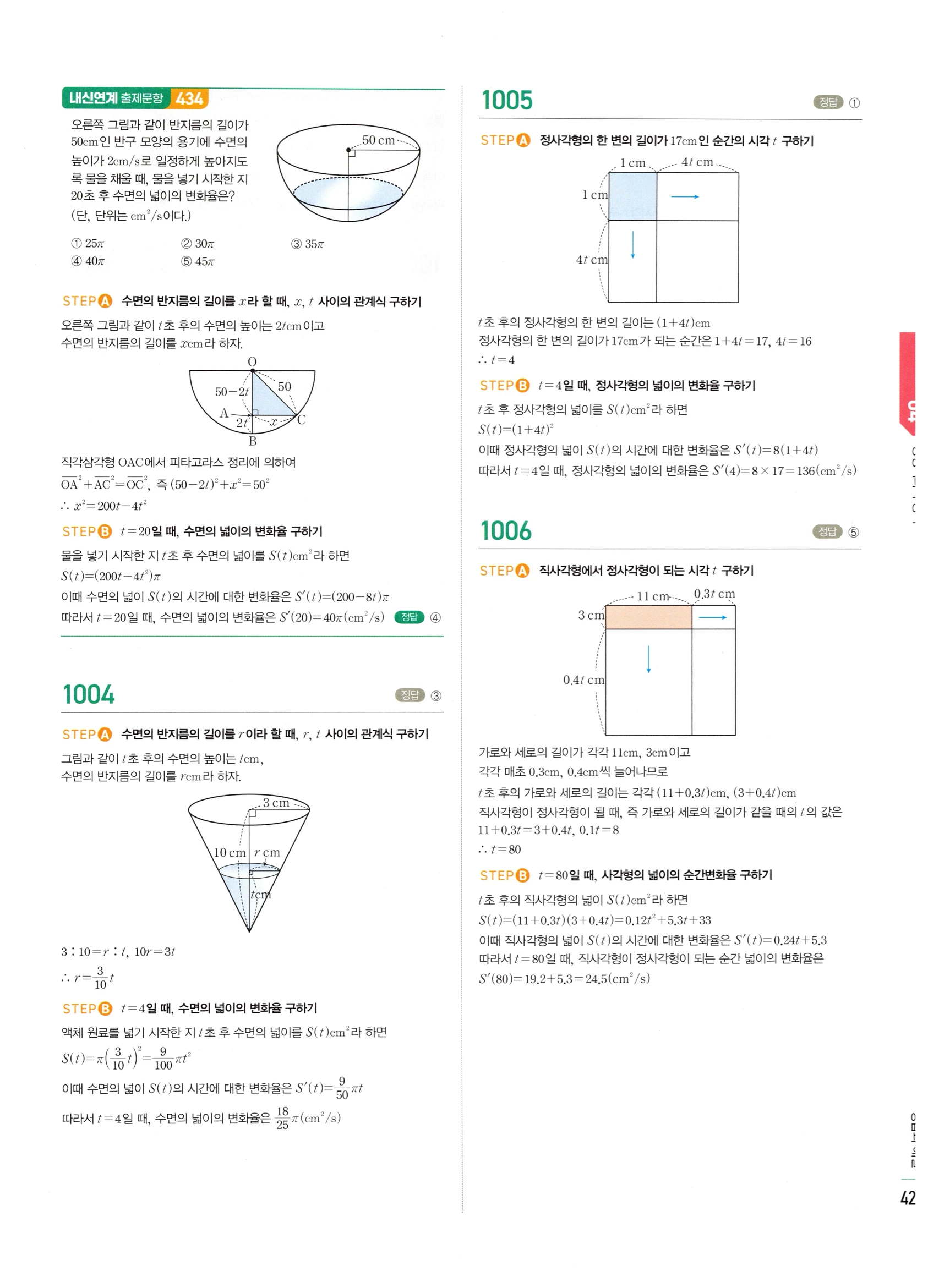 2026 마플시너지 미적분1 Ⅱ-04 방정식과 부등식 답지 해설 421쪽