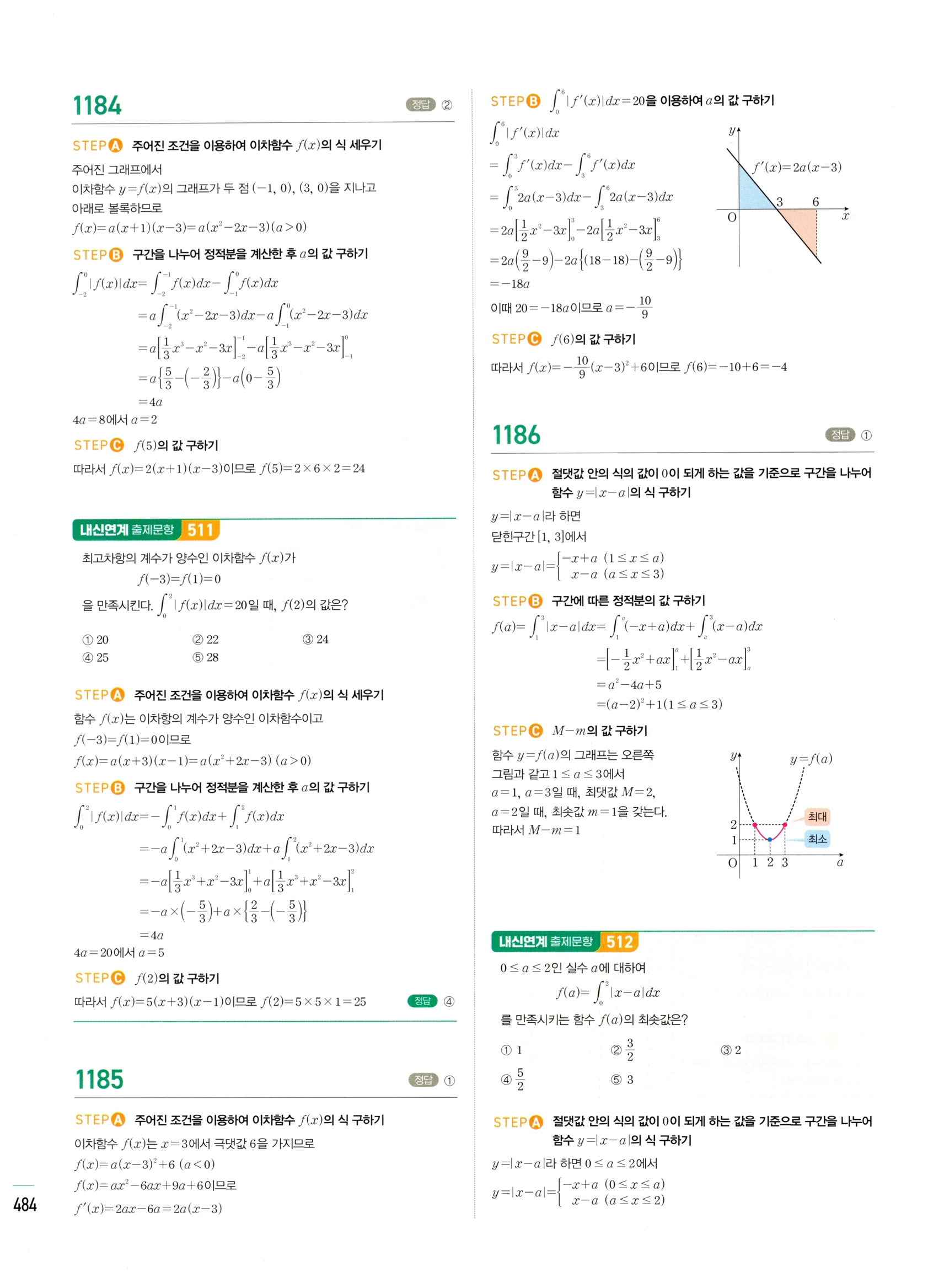 2026 마플시너지 미적분1 Ⅲ-02 정적분 답지 해설 484쪽