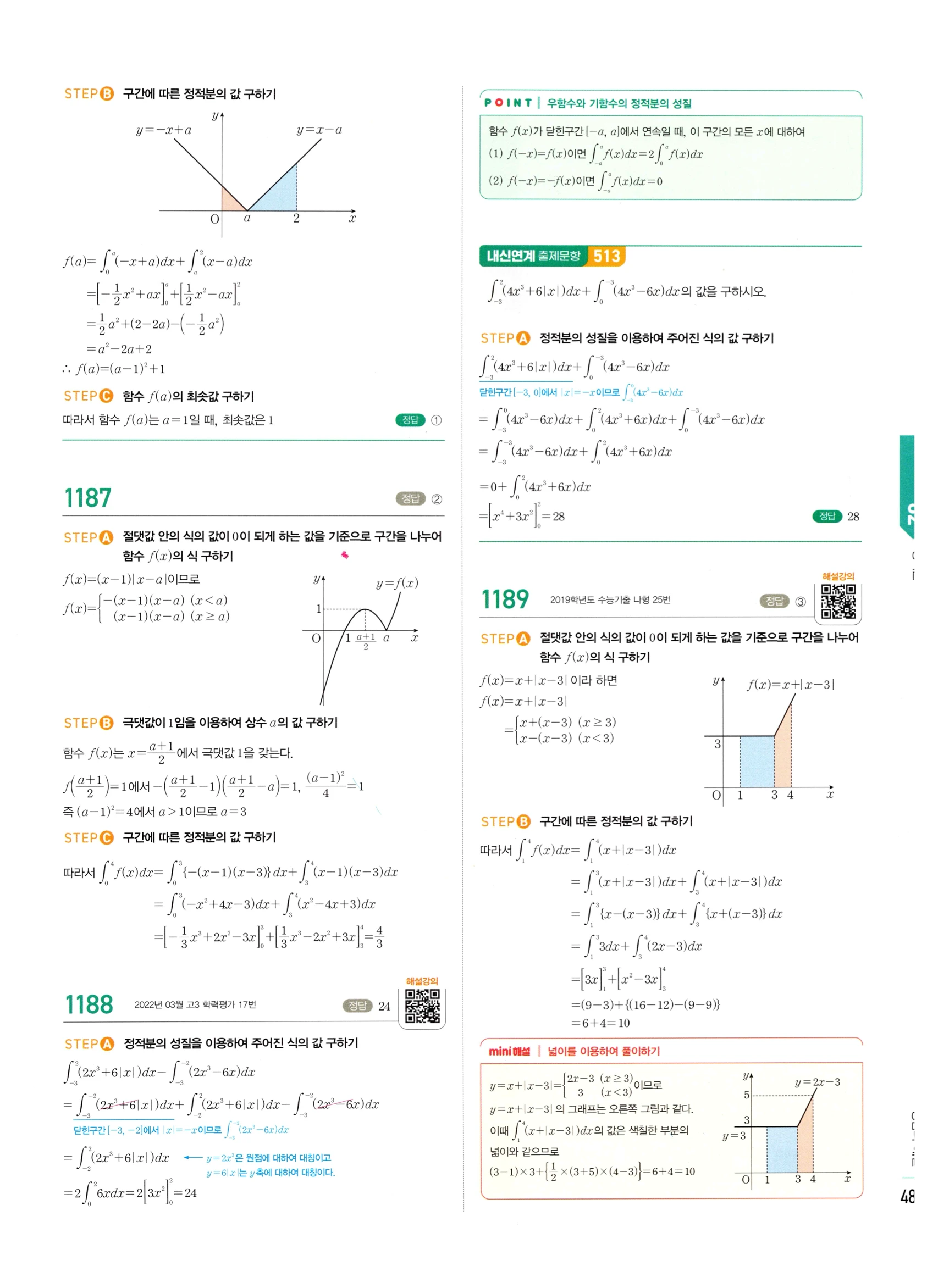 2026 마플시너지 미적분1 Ⅲ-02 정적분 답지 해설 485쪽
