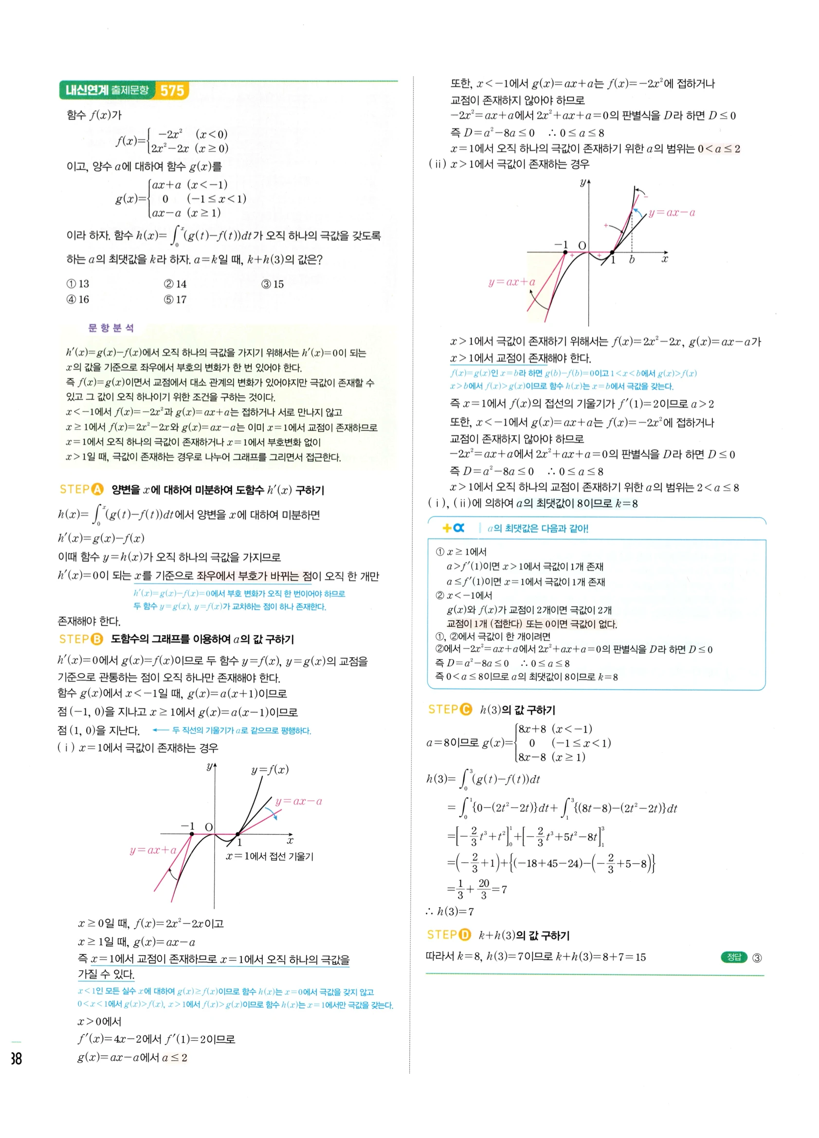 2026 마플시너지 미적분1 Ⅲ-02 정적분 답지 해설 538쪽