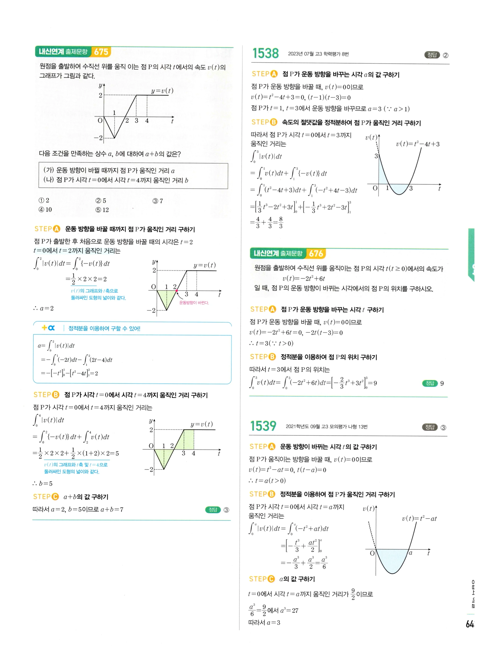 2026 마플시너지 미적분1 Ⅲ-04 속도와 거리 답지 해설 643쪽