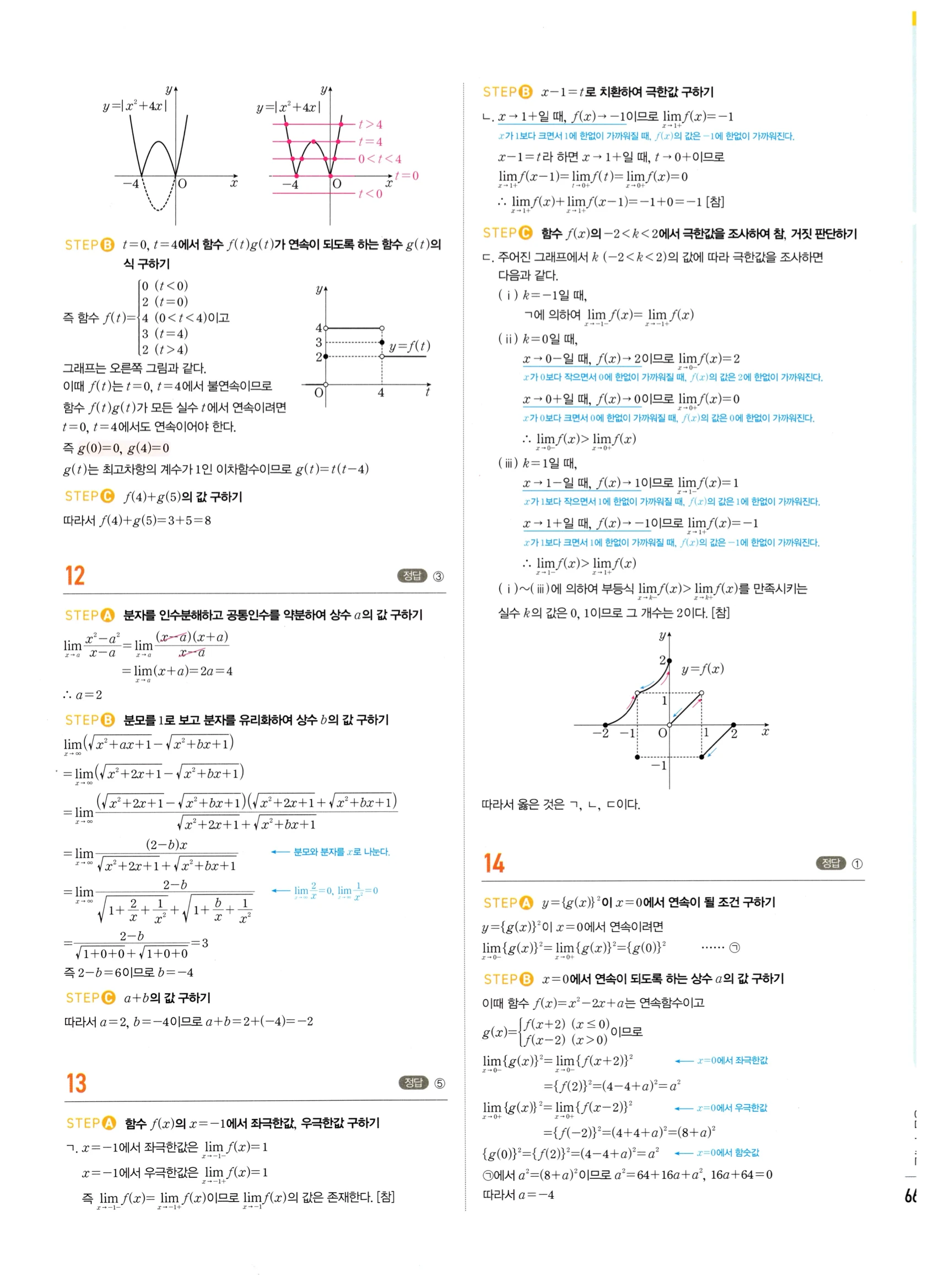 2026 마플시너지 미적분1 Ⅲ-04 속도와 거리 답지 해설 667쪽