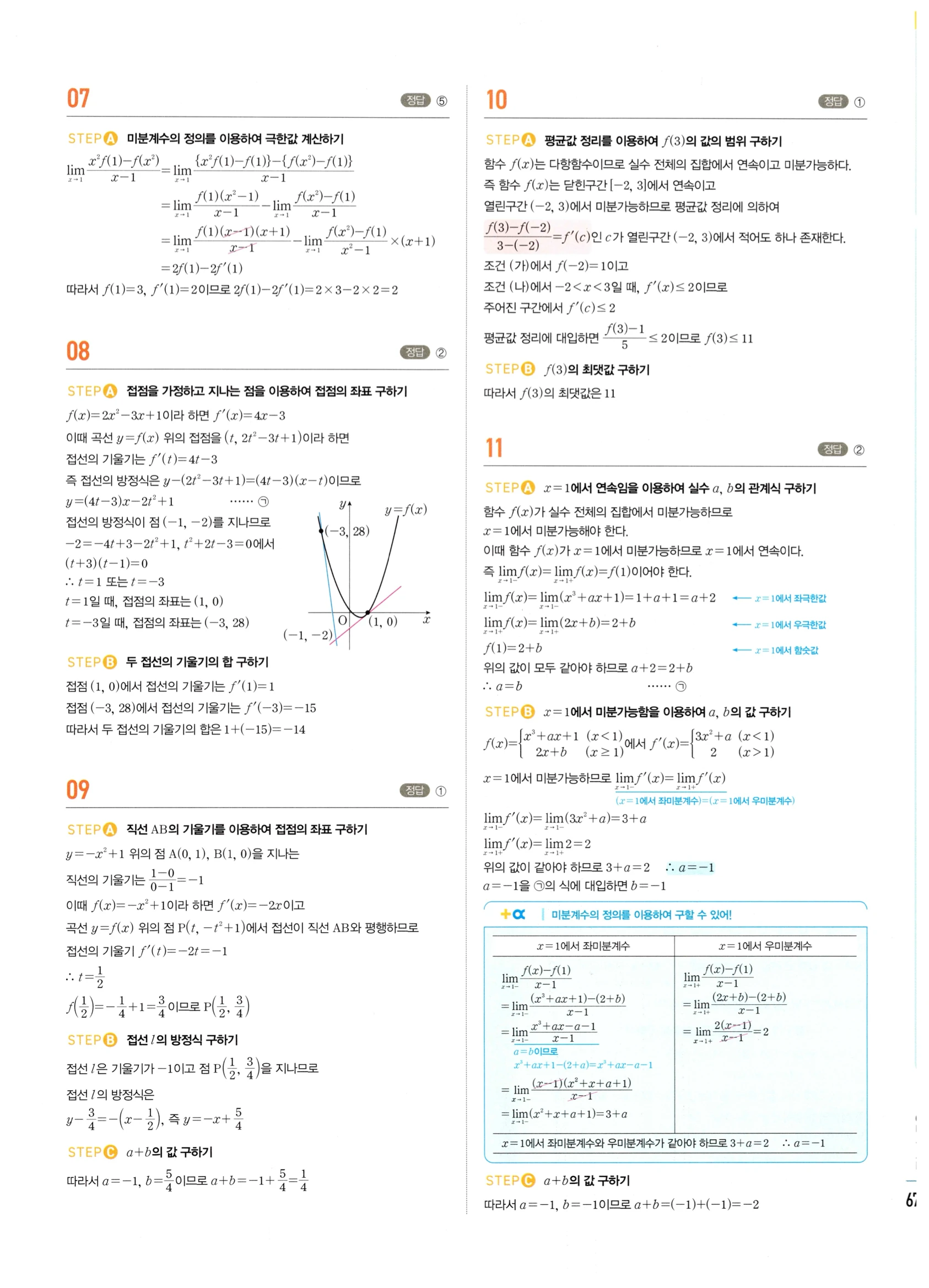 2026 마플시너지 미적분1 Ⅲ-04 속도와 거리 답지 해설 673쪽