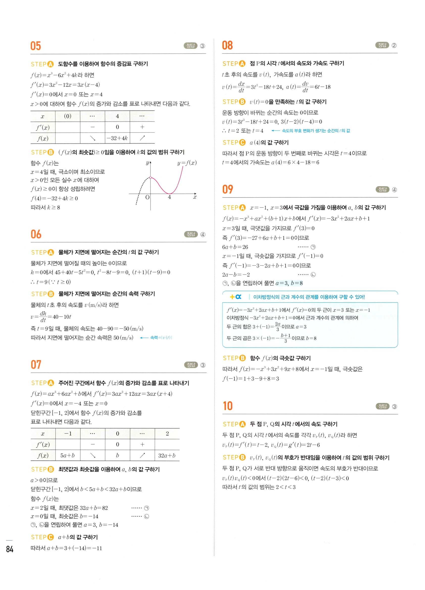 2026 마플시너지 미적분1 Ⅲ-04 속도와 거리 답지 해설 684쪽