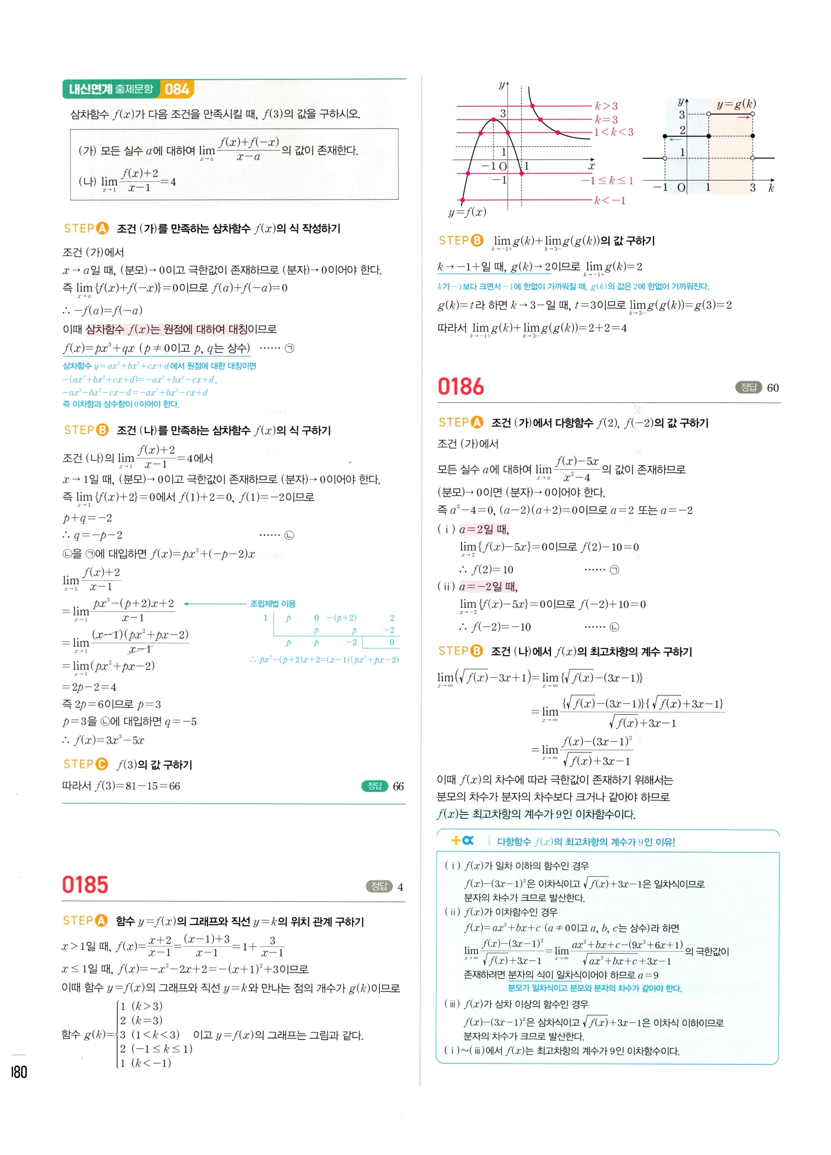2026 마플시너지 미적분1 Ⅰ-01 함수의 극한 답지 해설 80쪽
